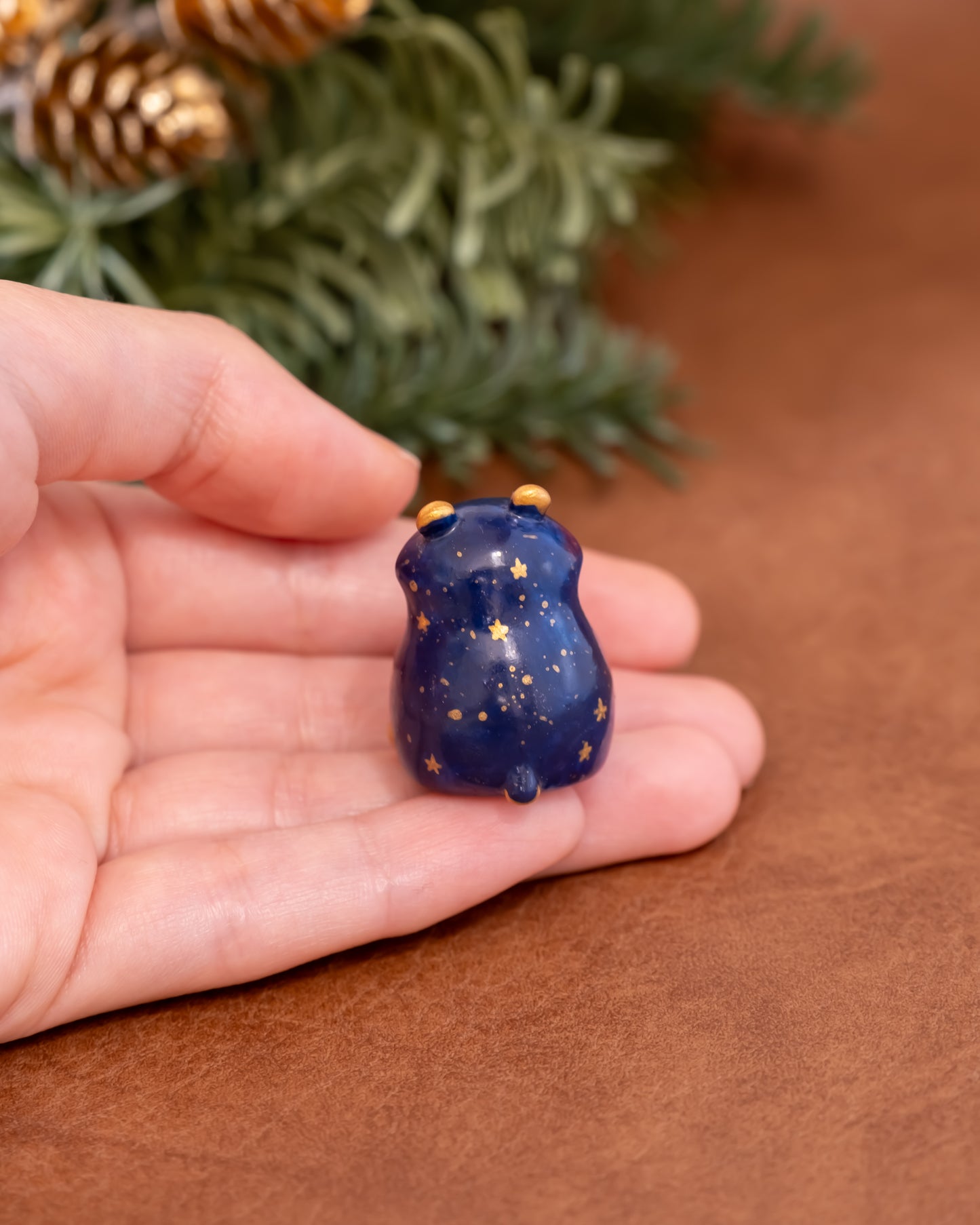 Galaxy Bear Figurine in Polymer
