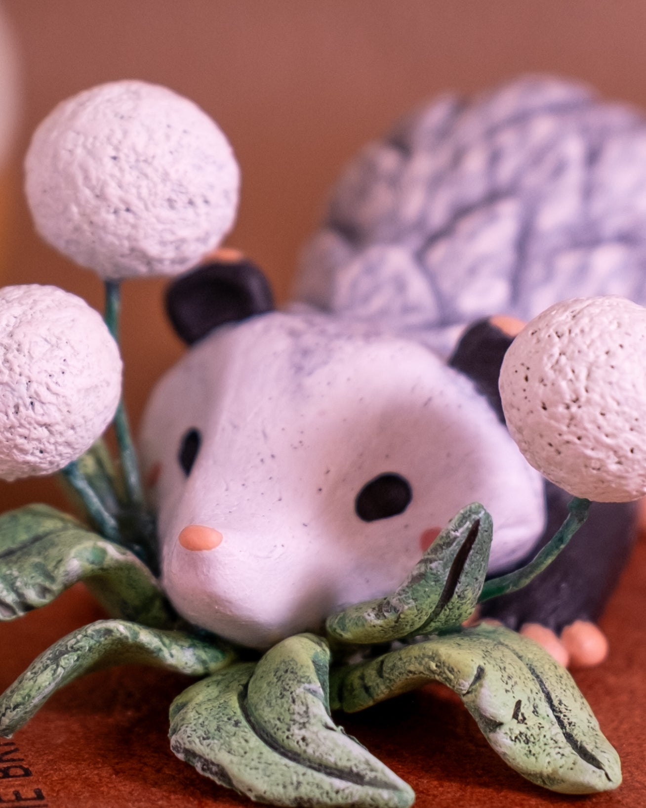 Opossum Figurine in Polymer Clay