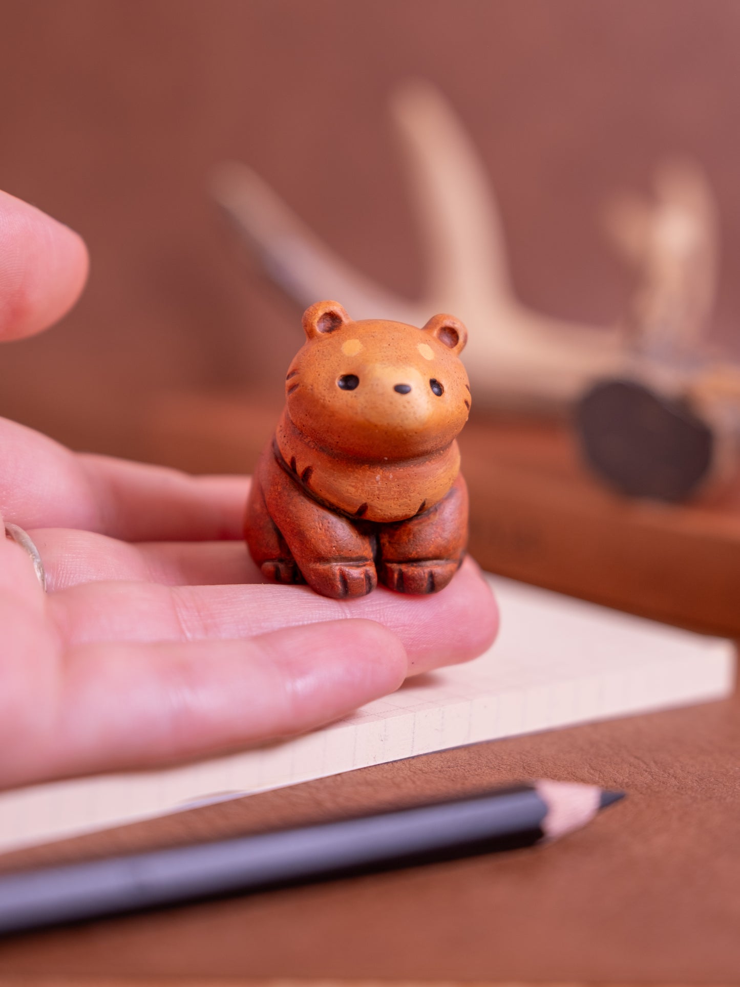 Brown Bear Figurine in Polymer Clay