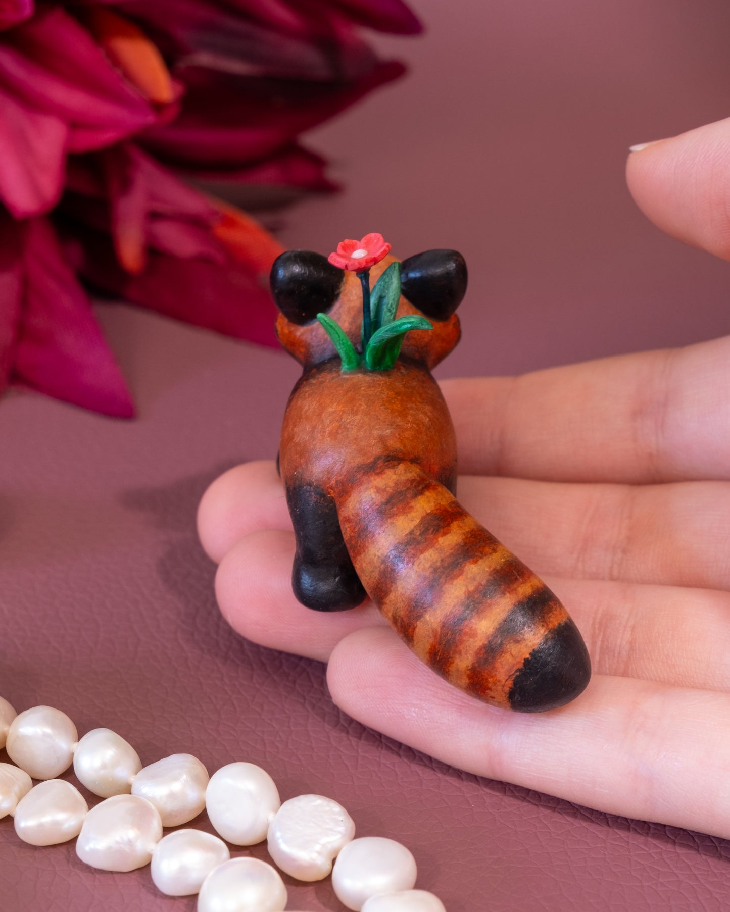 Red Panda Figurine in Polymer Clay