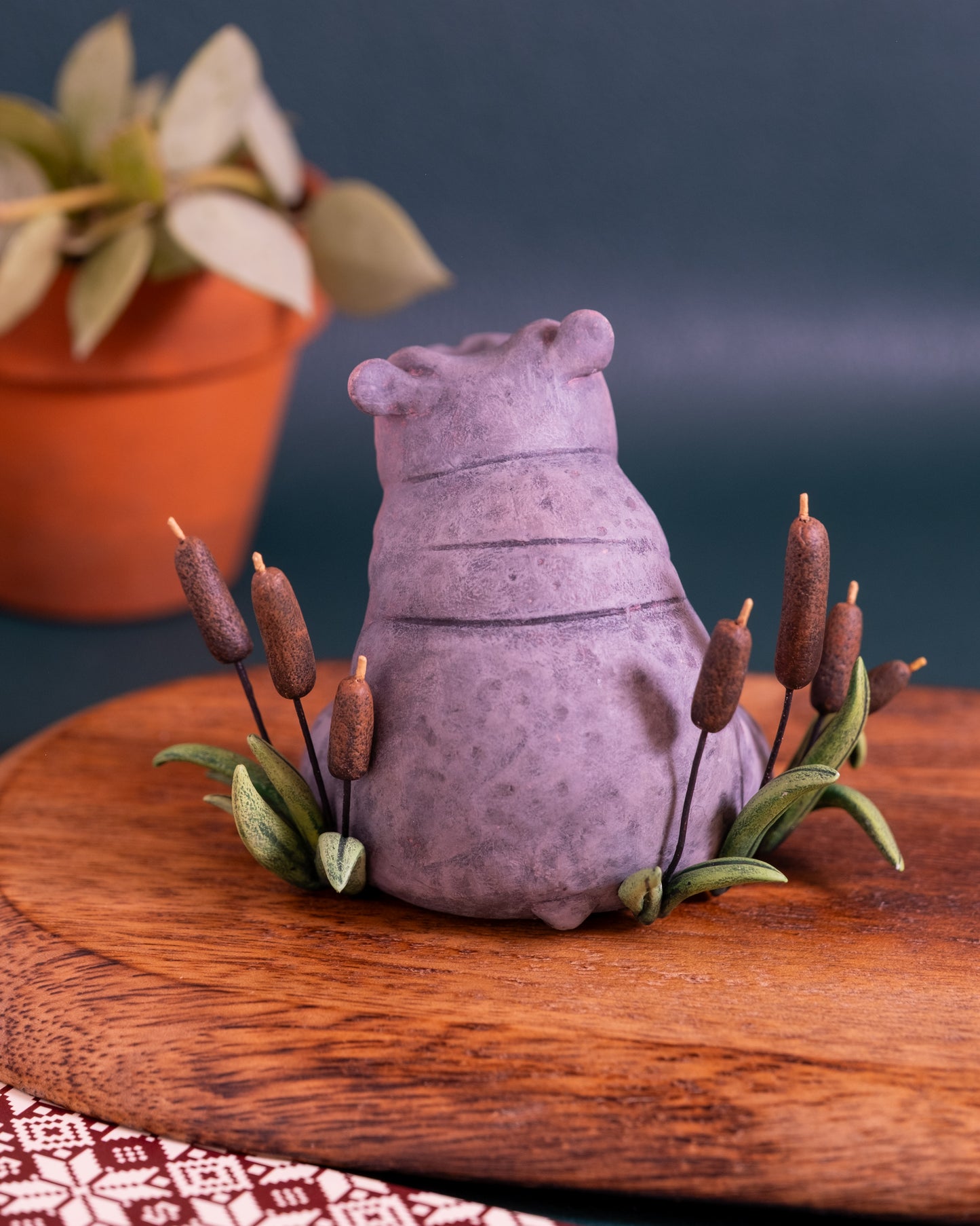 Hippopotamus Figurine in Polymer Clay