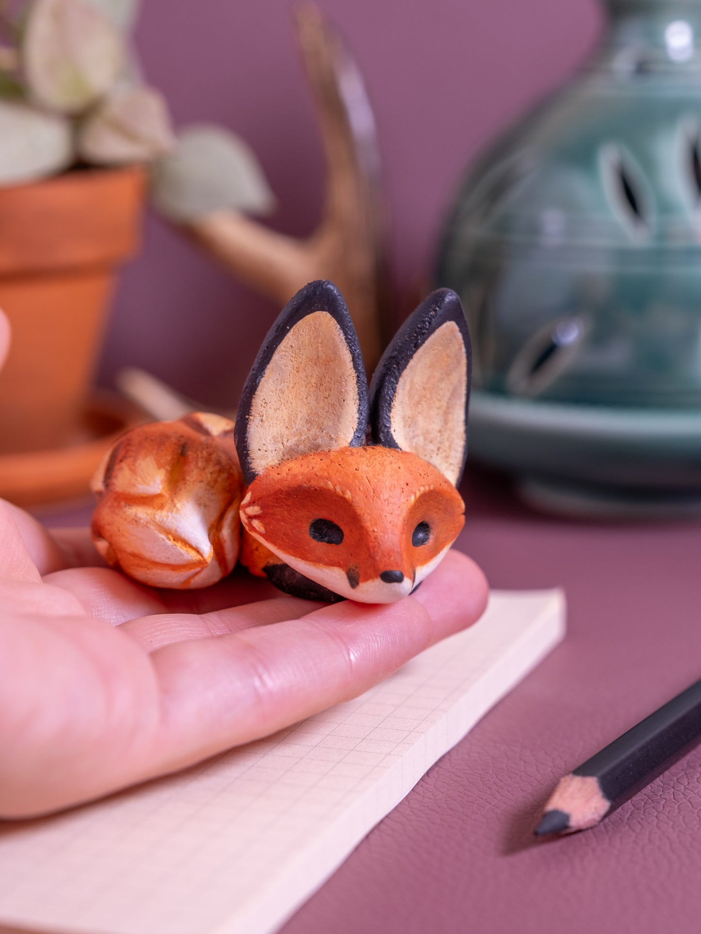 Red Fox Figurine in Polymer Clay