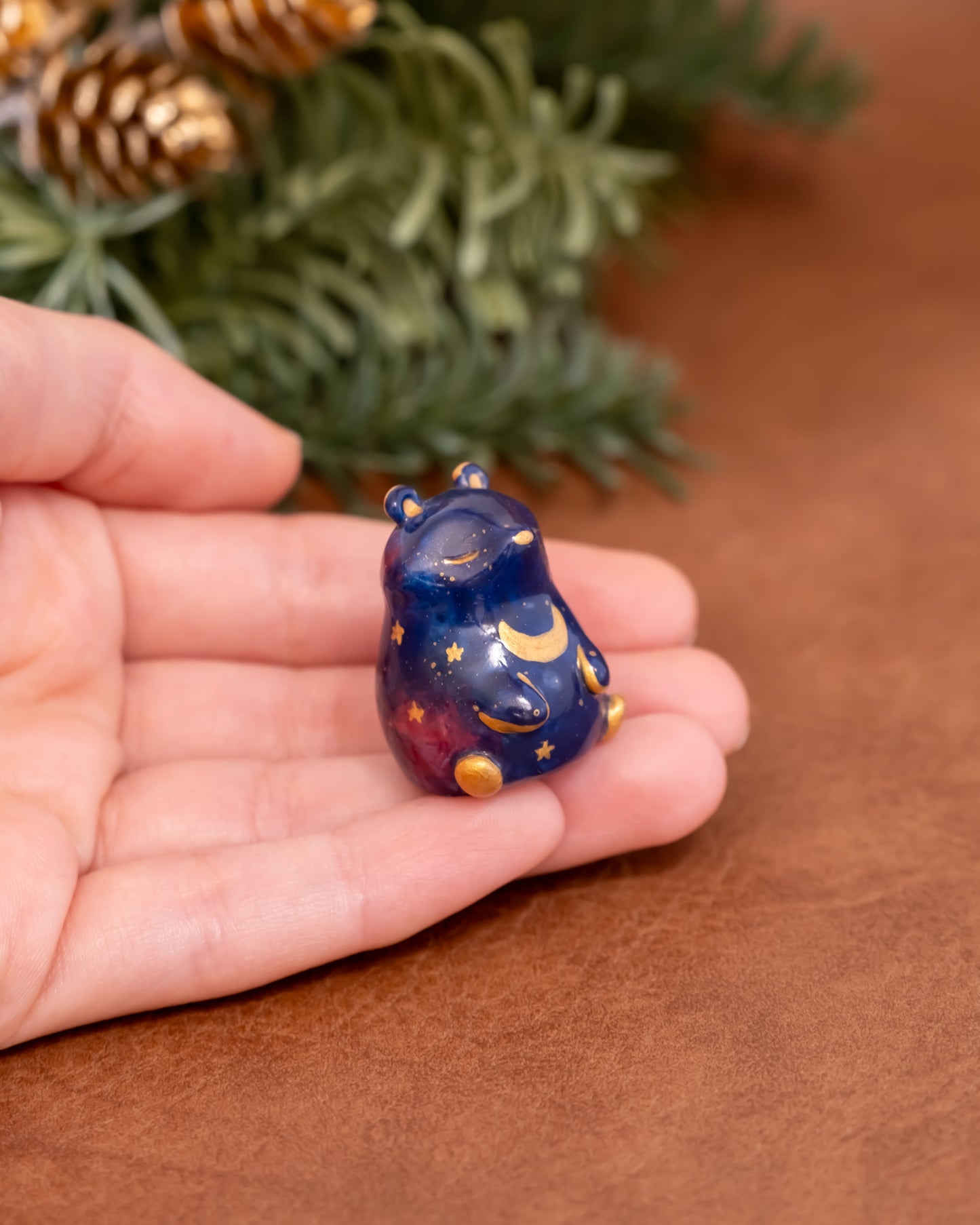Galaxy Bear Figurine in Polymer
