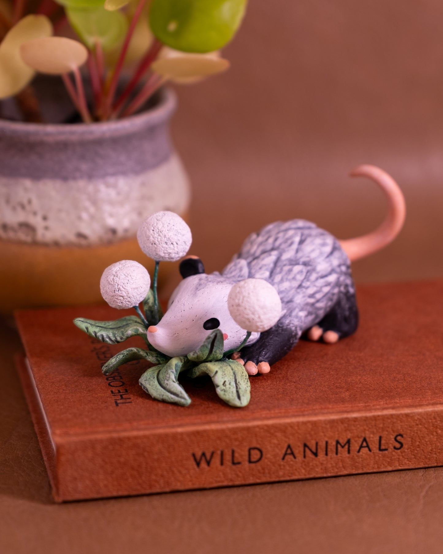 Opossum Figurine in Polymer Clay