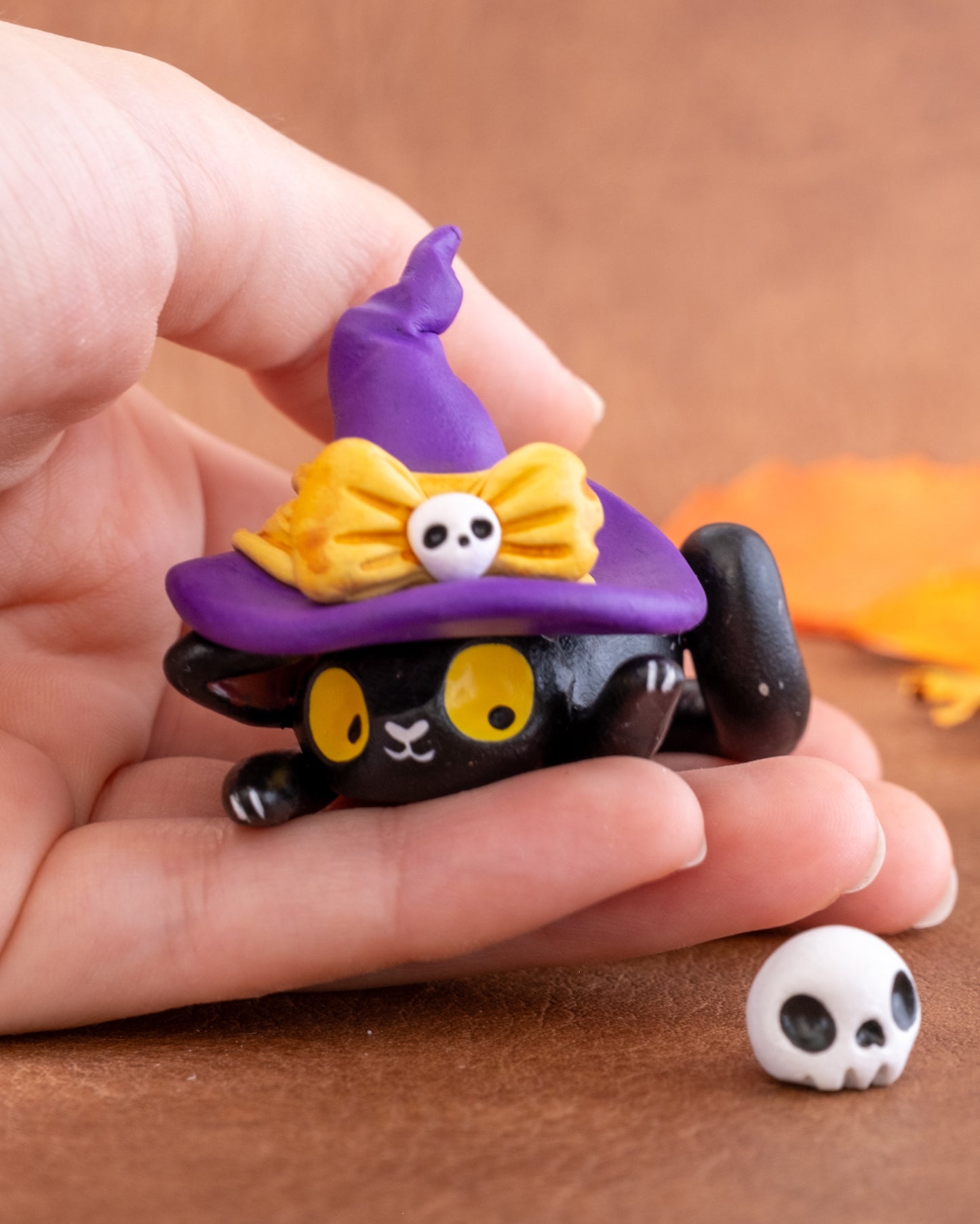 Black Cat Figurine in Polymer Clay (3)