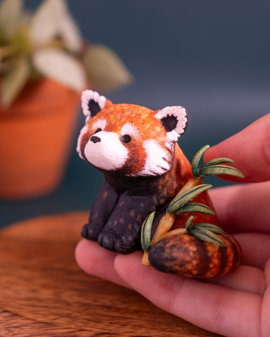 Red Panda Figurine in Polymer Clay
