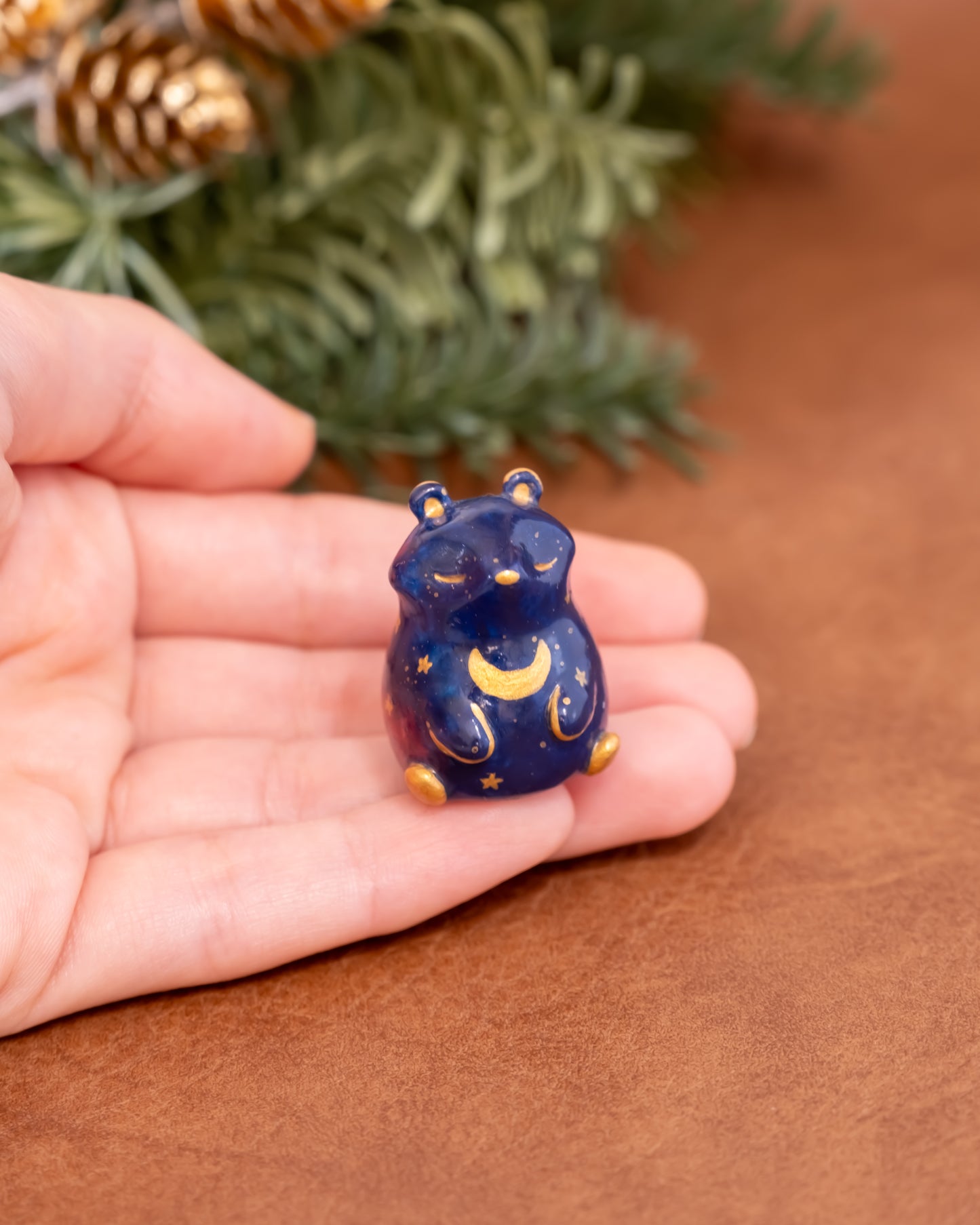 Galaxy Bear Figurine in Polymer