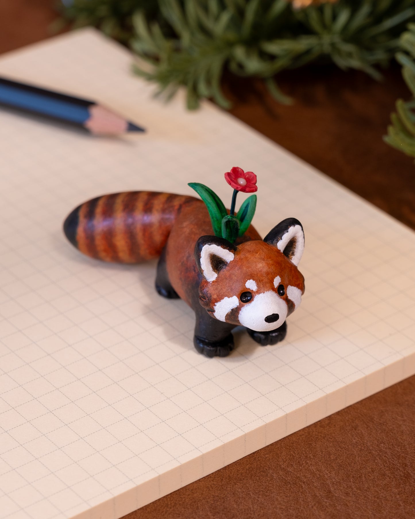 Red Panda Figurine in Polymer Clay