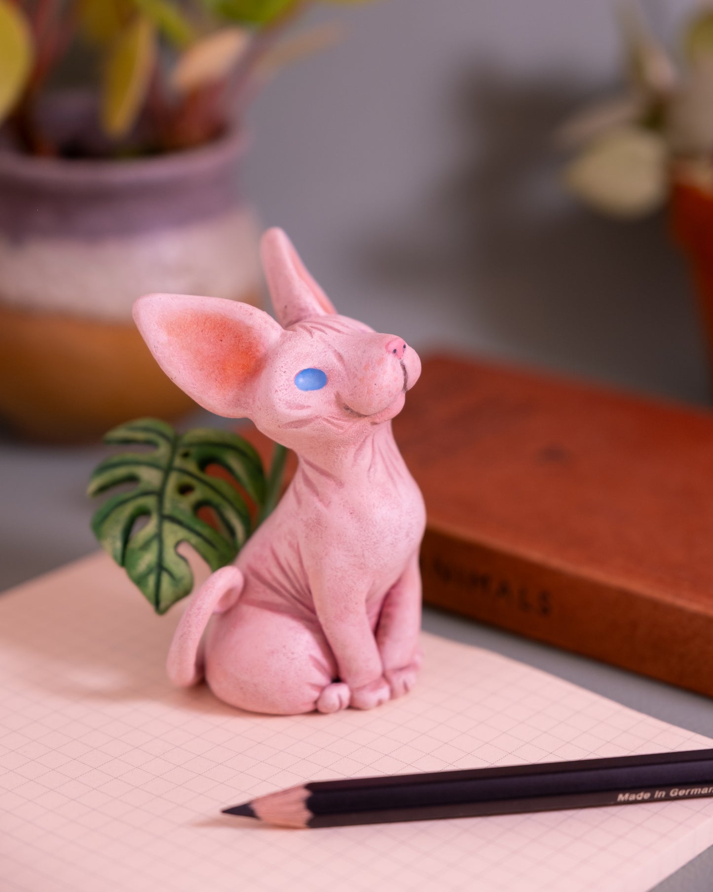 Sphynx Cat Figurine in Polymer Clay
