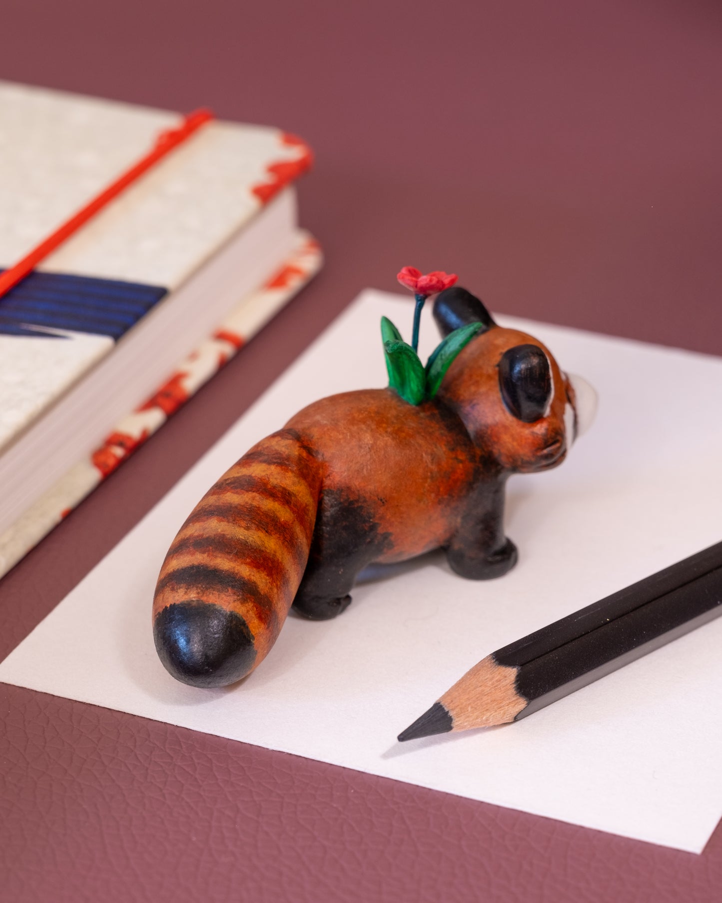 Red Panda Figurine in Polymer Clay