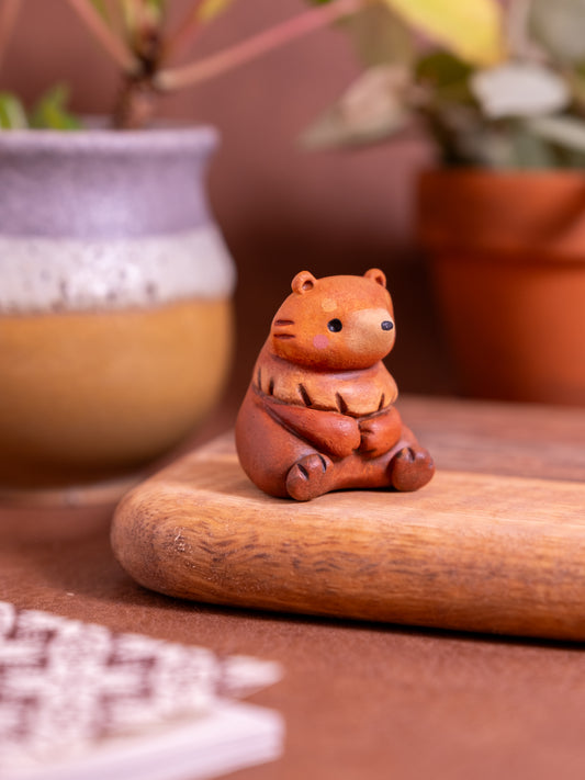 Brown Bear Figurine in Polymer Clay