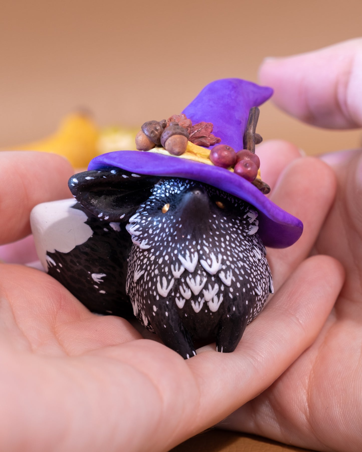 Silver Fox Figurine in Polymer Clay