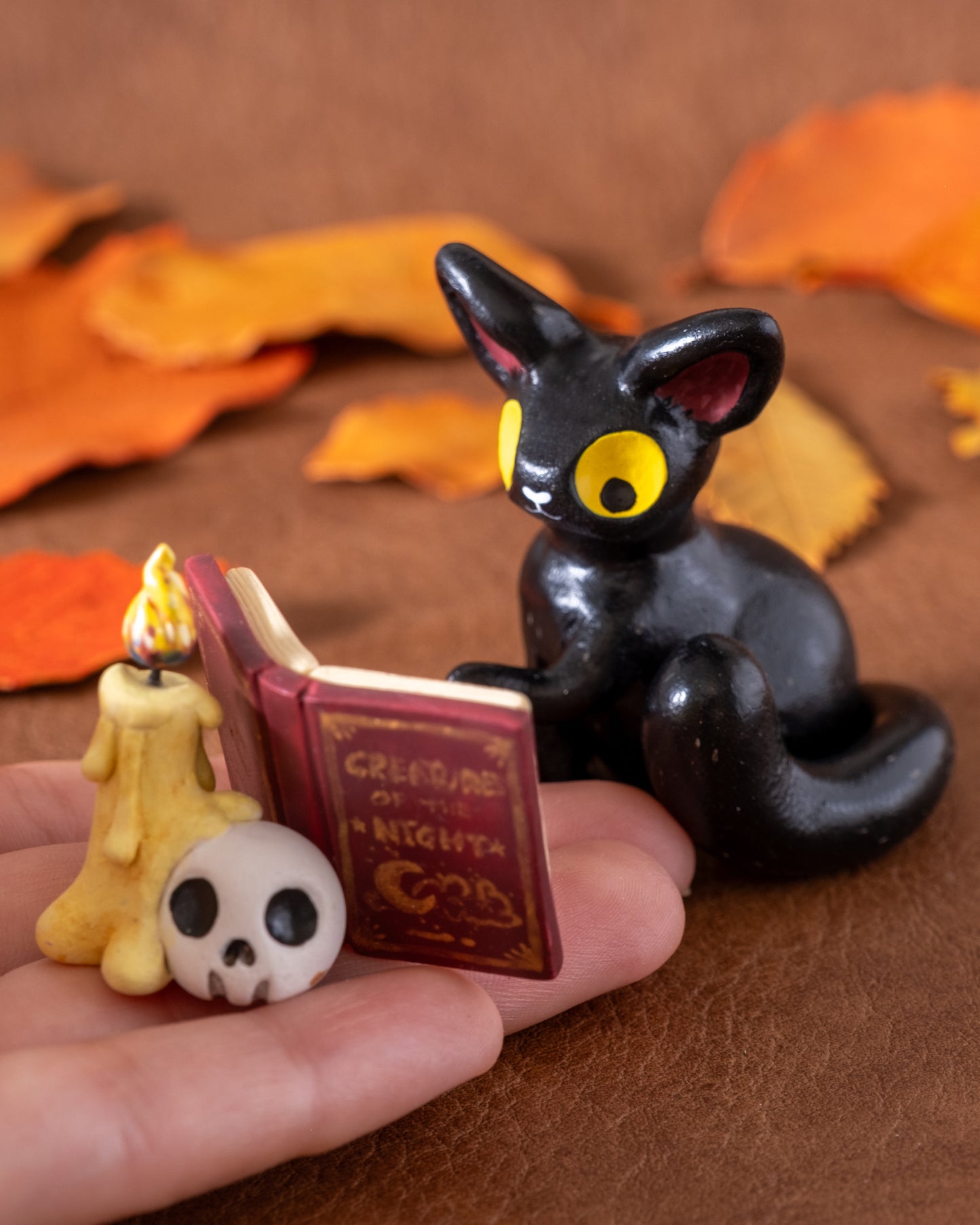 Black Cat Figurine in Polymer Clay (1)
