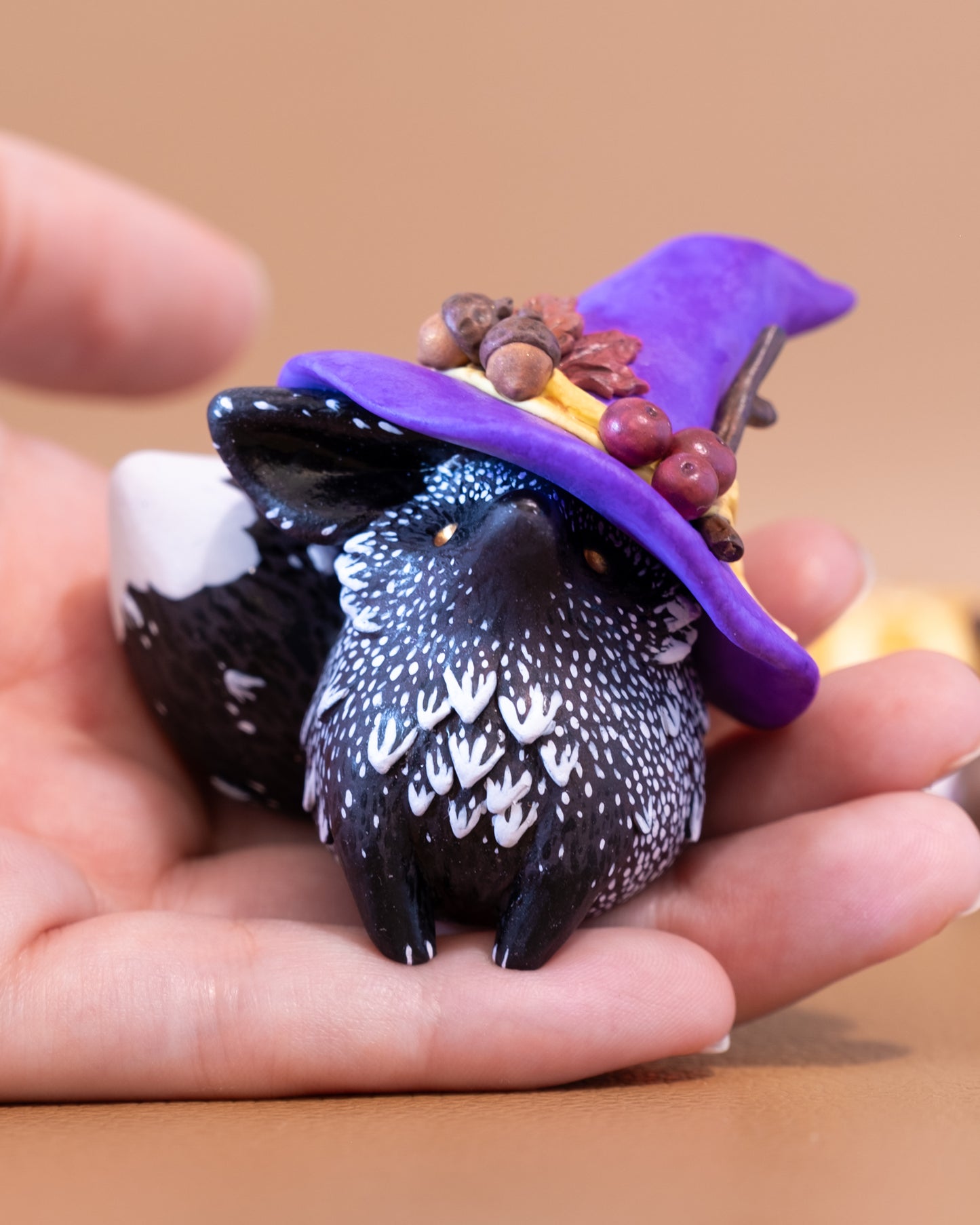 Silver Fox Figurine in Polymer Clay