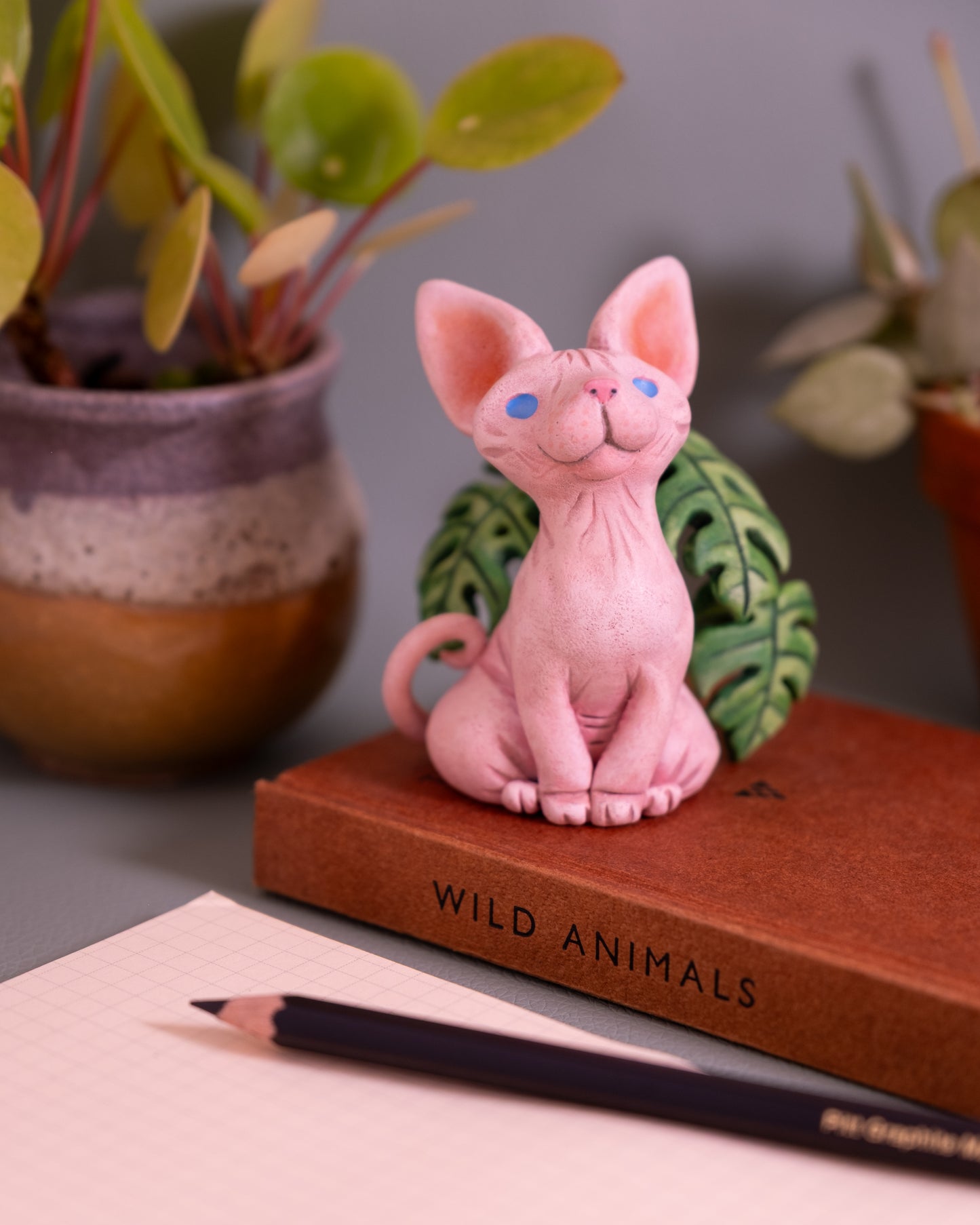 Sphynx Cat Figurine in Polymer Clay