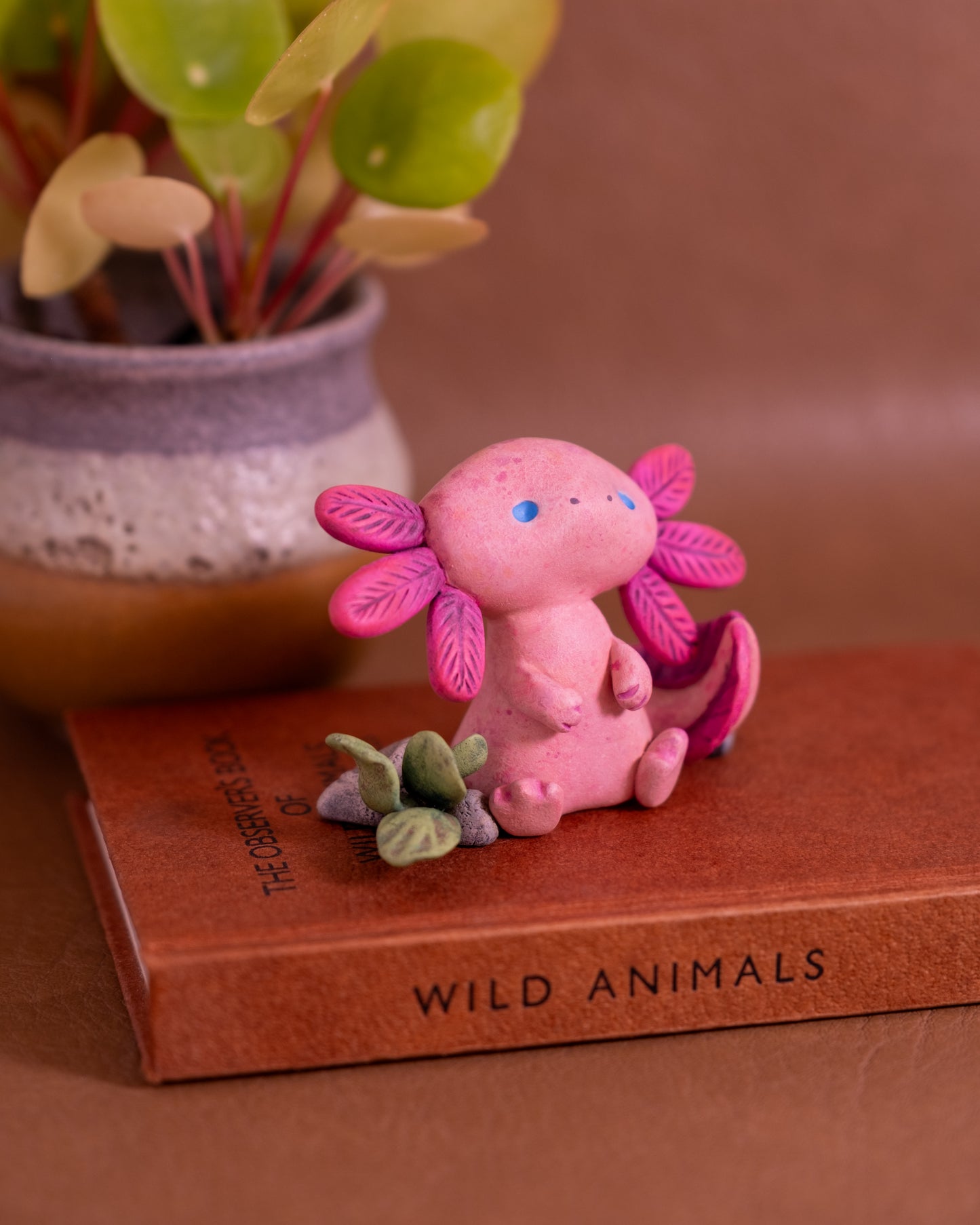 Axolotl Figurine in Polymer Clay