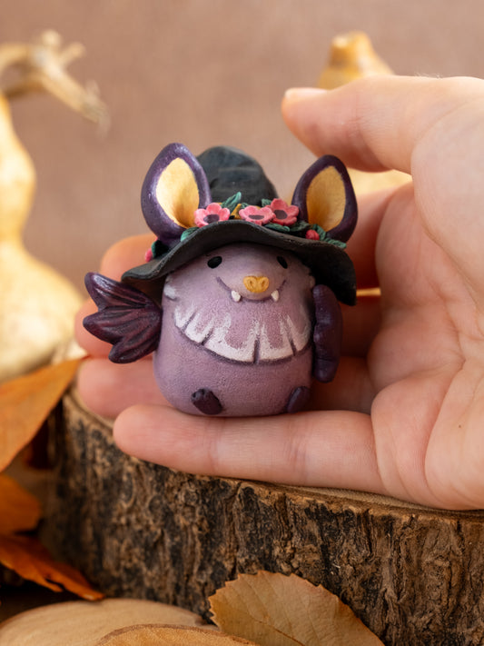 Witch Bat Figurine in Polymer Clay