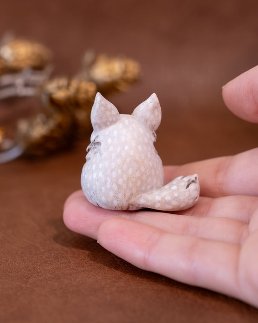 White Wolf Figurine in Polymer Clay