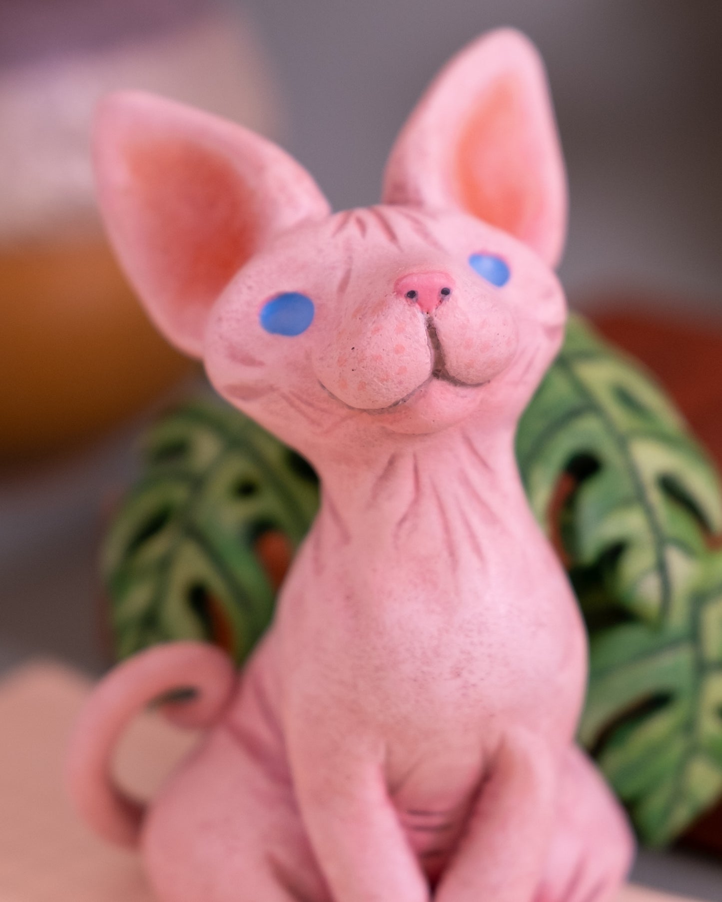 Sphynx Cat Figurine in Polymer Clay