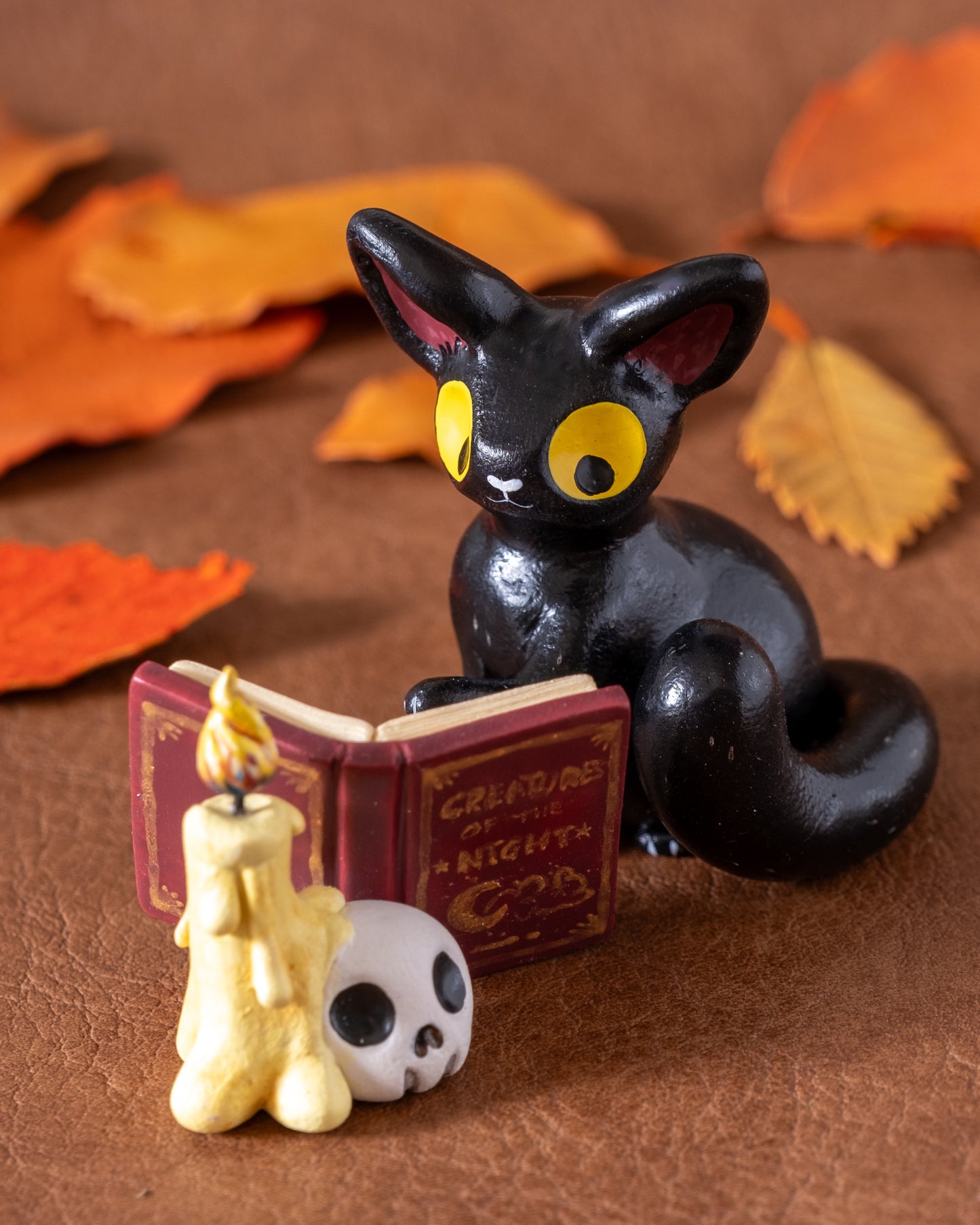 Black Cat Figurine in Polymer Clay (1)