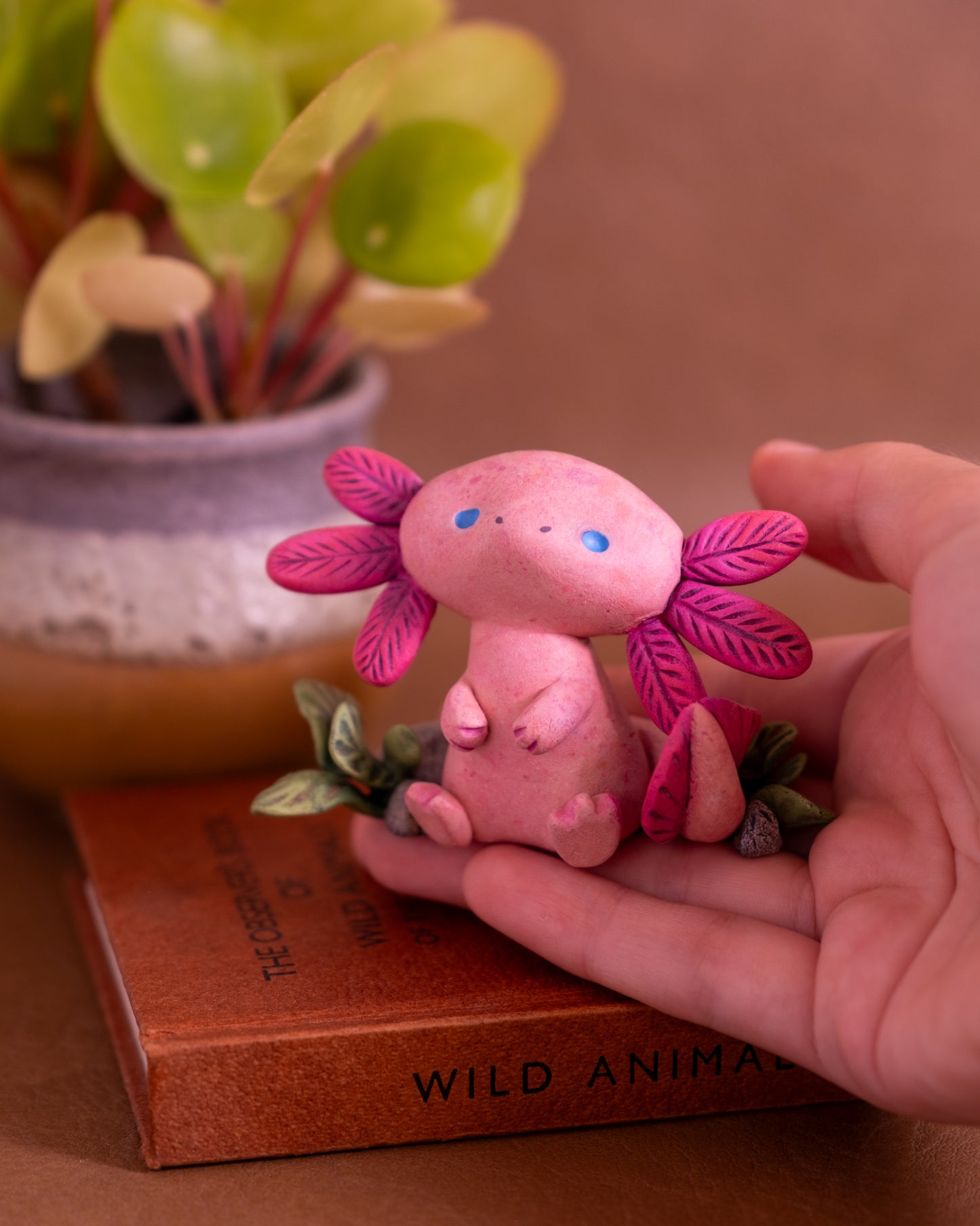 Axolotl Figurine in Polymer Clay