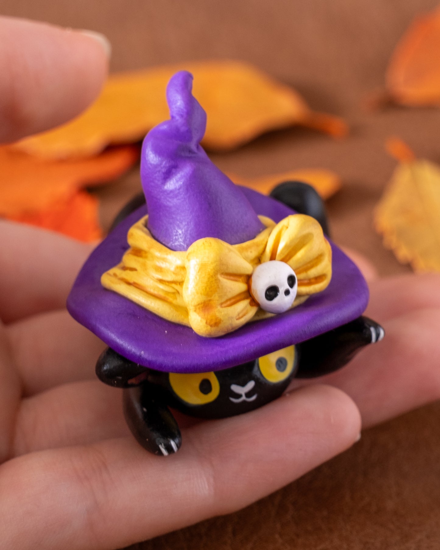 Black Cat Figurine in Polymer Clay (3)