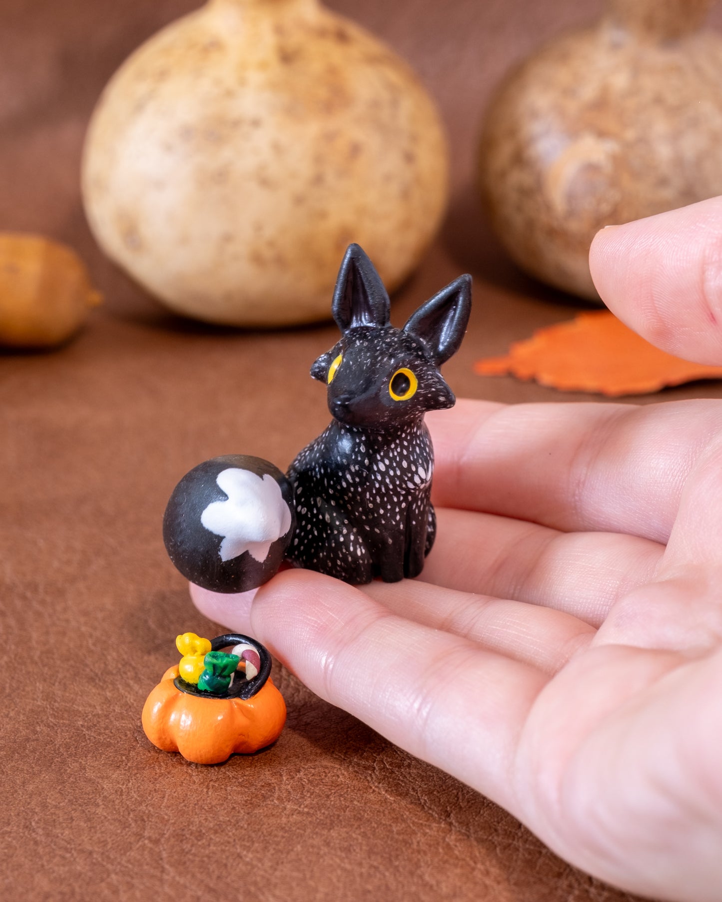 Ghost Fox Figurine in Polymer Clay