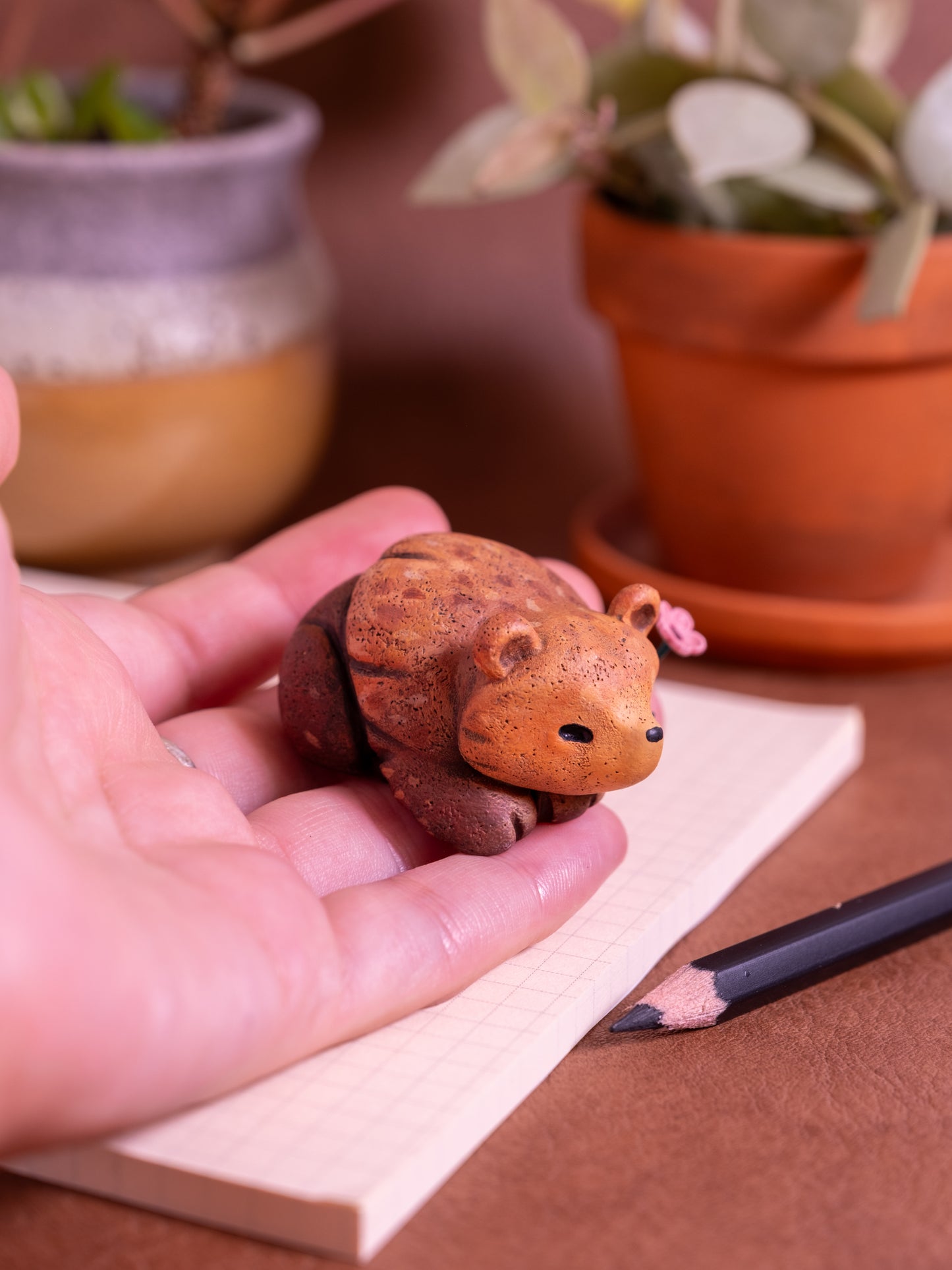 Brown Bear Figurine in Polymer Clay