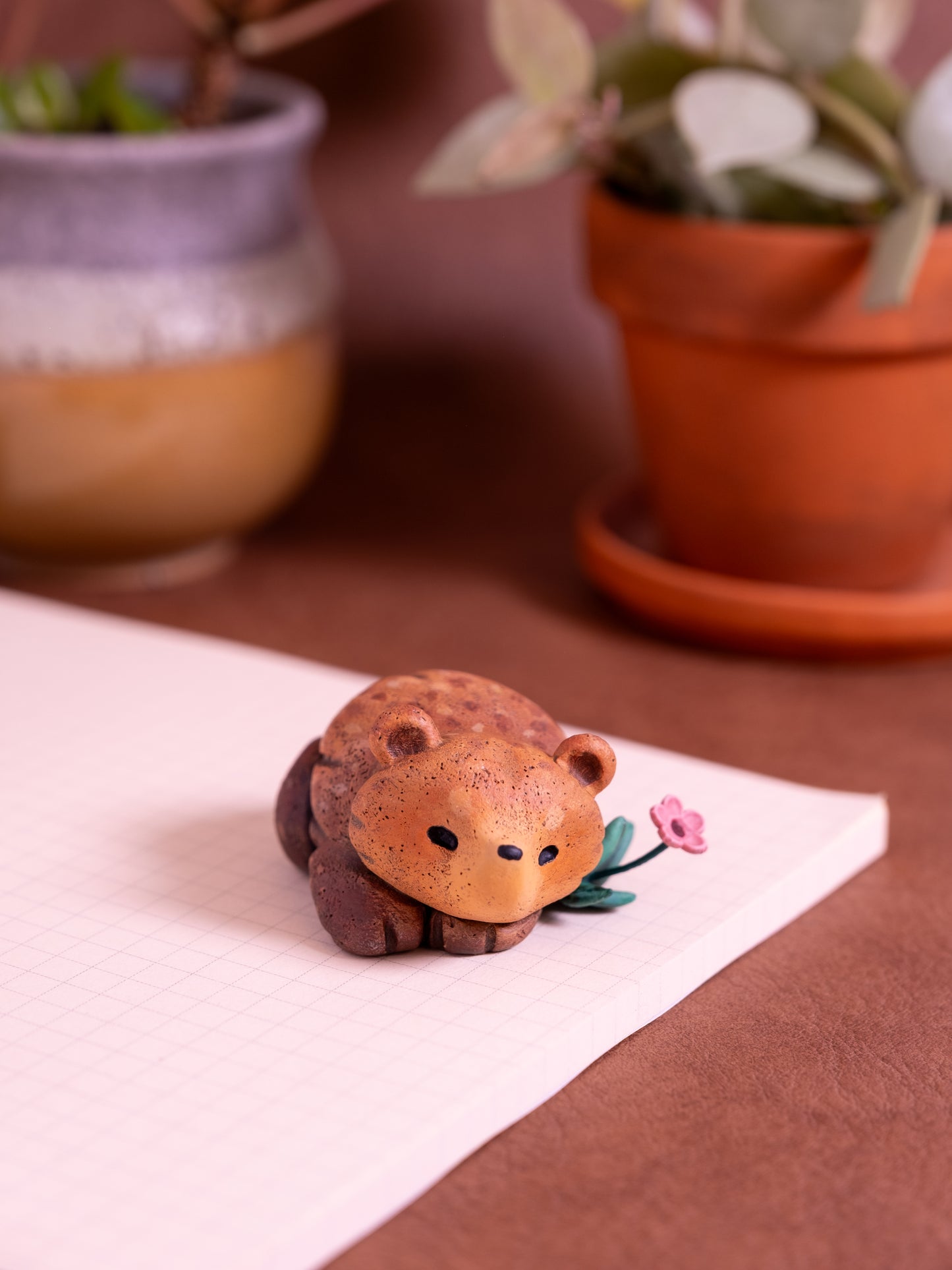 Brown Bear Figurine in Polymer Clay