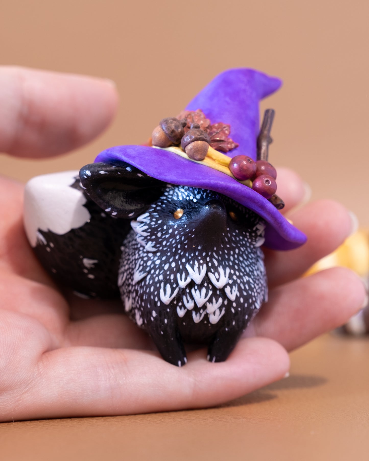 Silver Fox Figurine in Polymer Clay