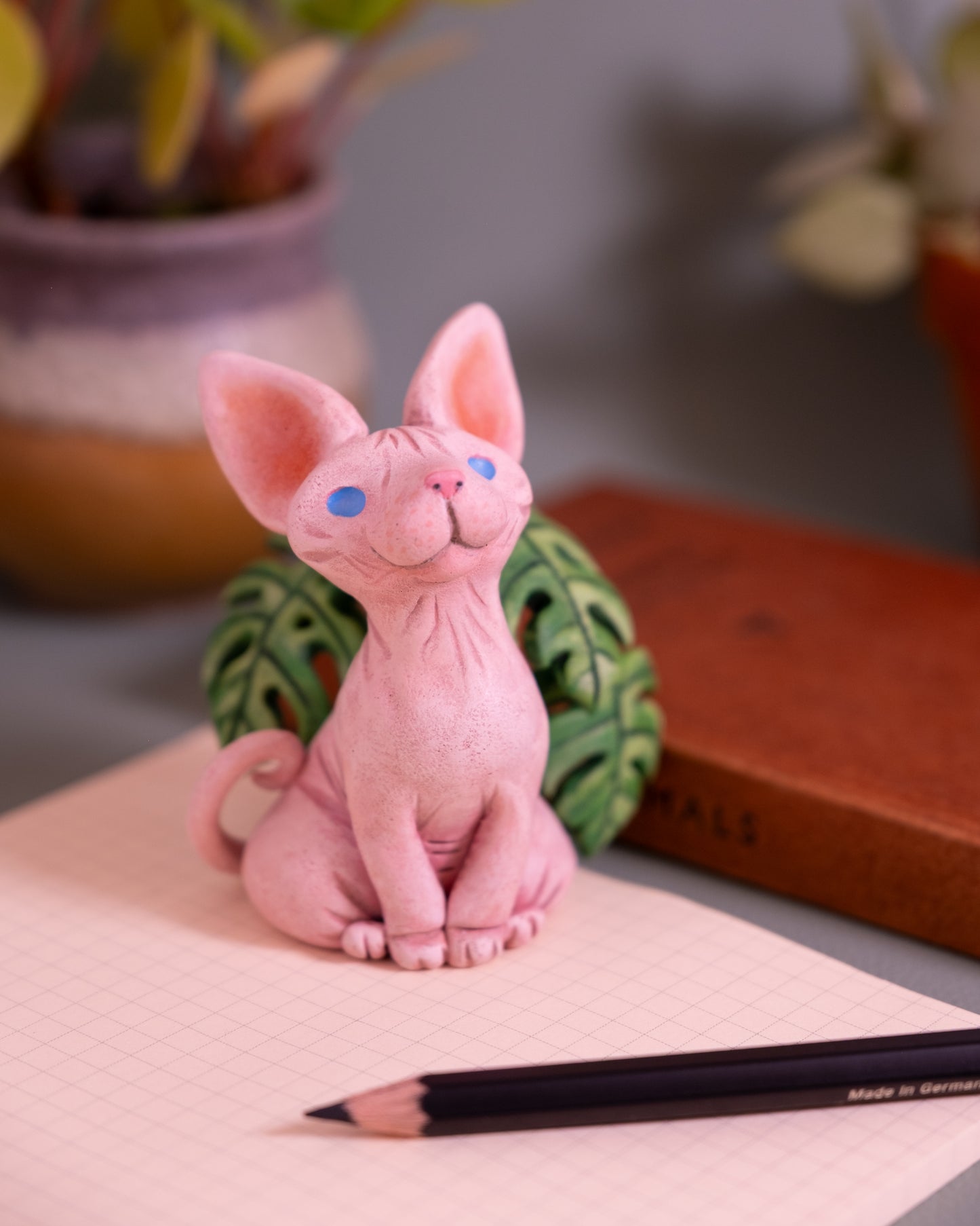 Sphynx Cat Figurine in Polymer Clay