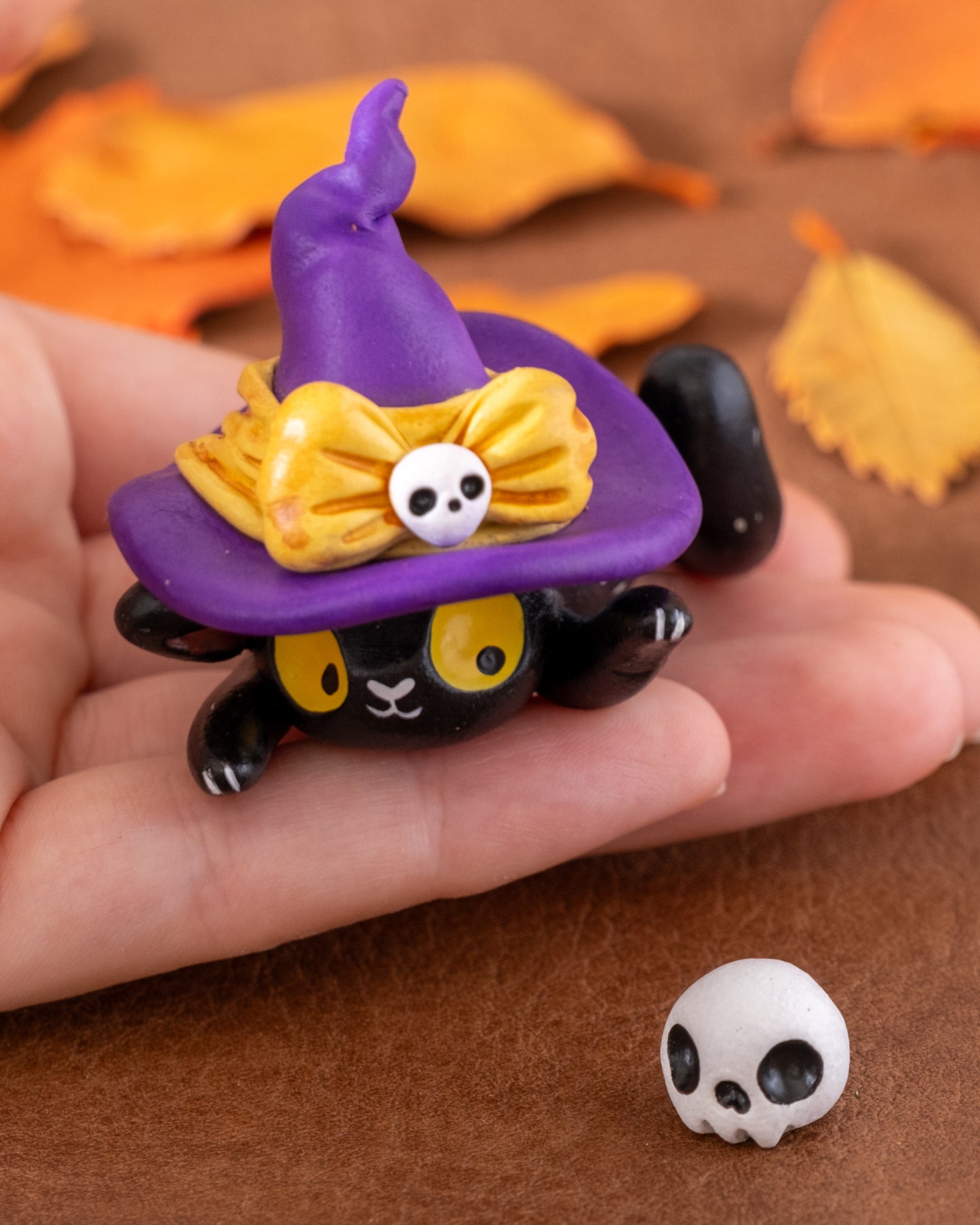 Black Cat Figurine in Polymer Clay (3)
