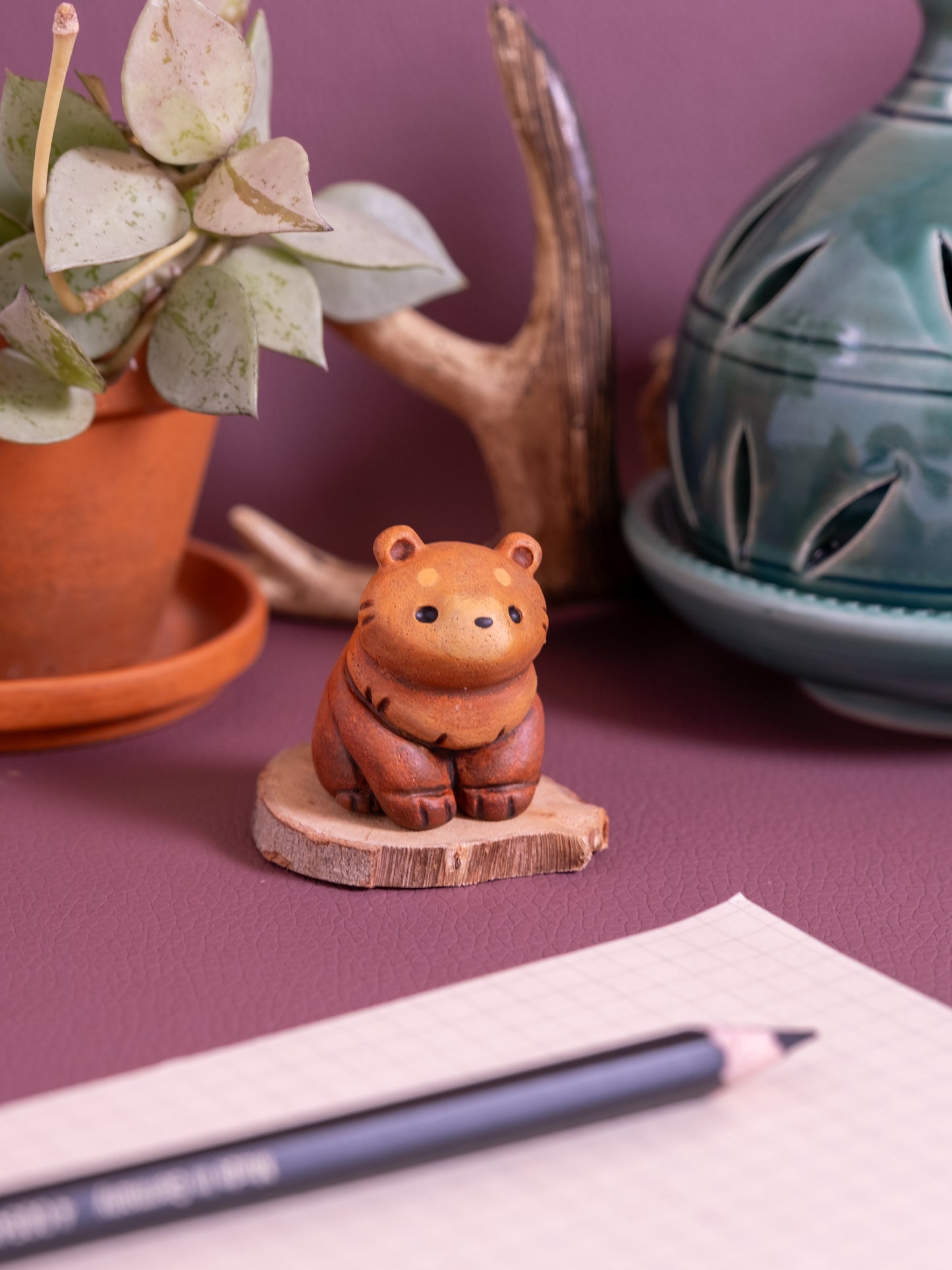 Brown Bear Figurine in Polymer Clay