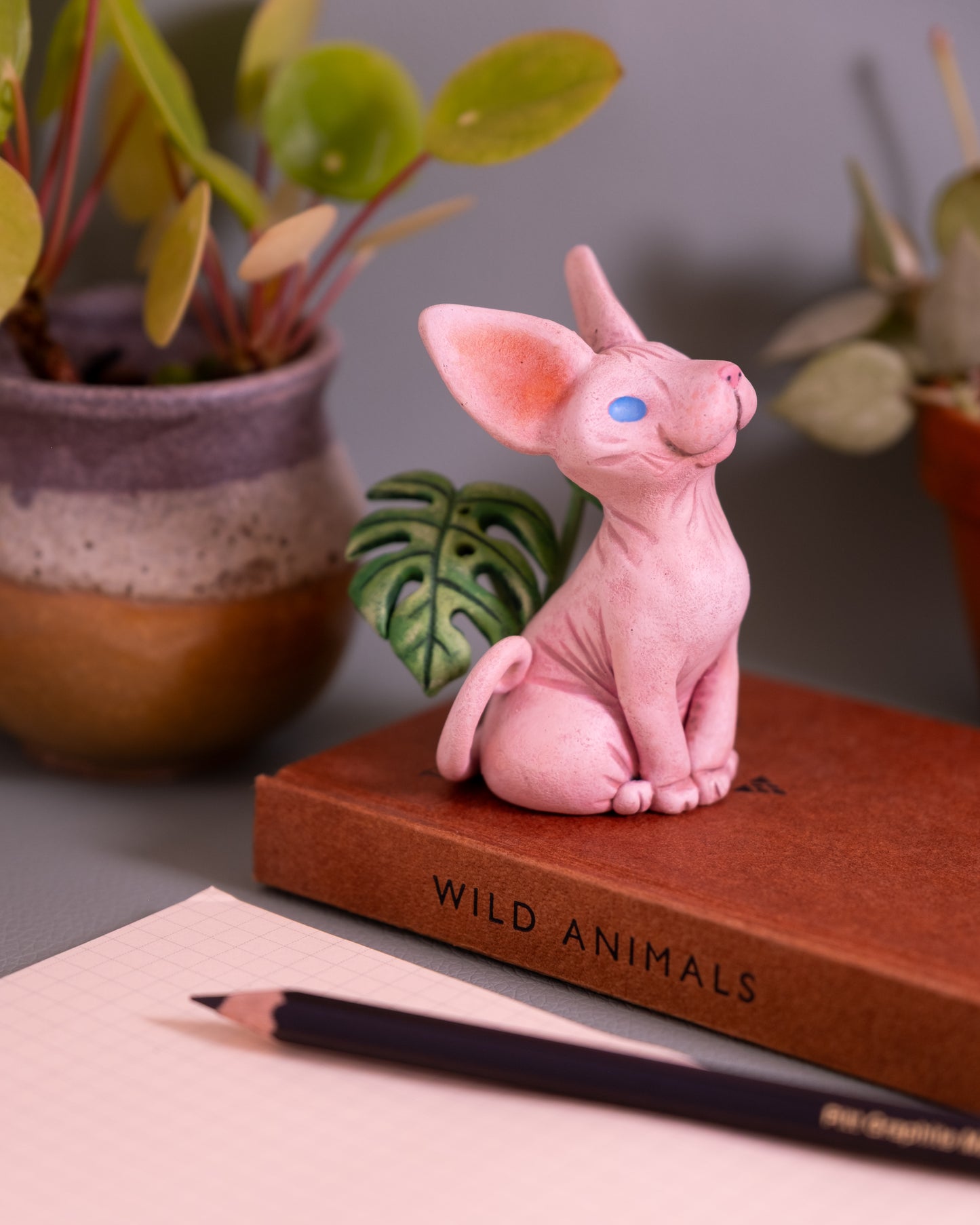 Sphynx Cat Figurine in Polymer Clay