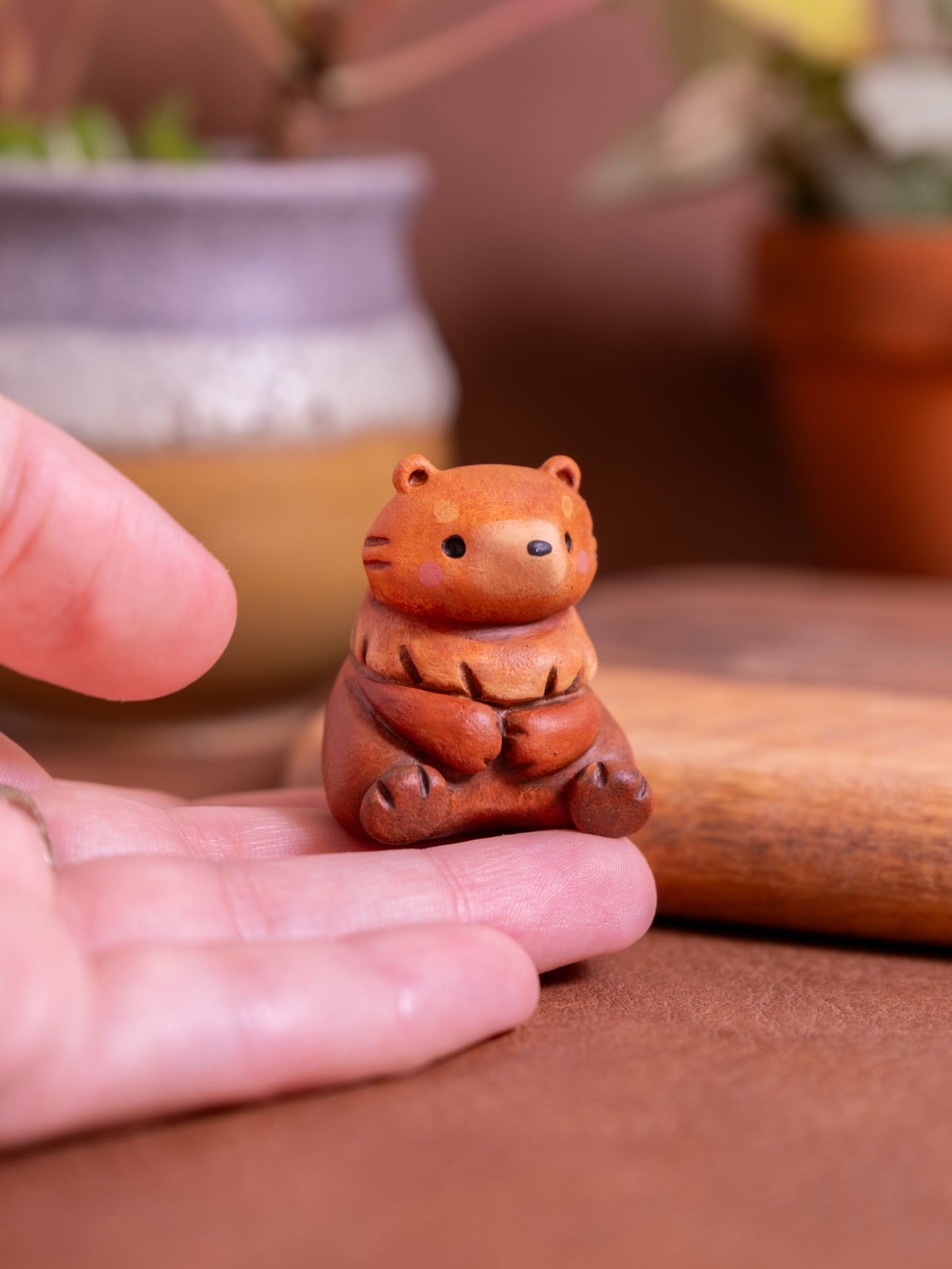 Brown Bear Figurine in Polymer Clay