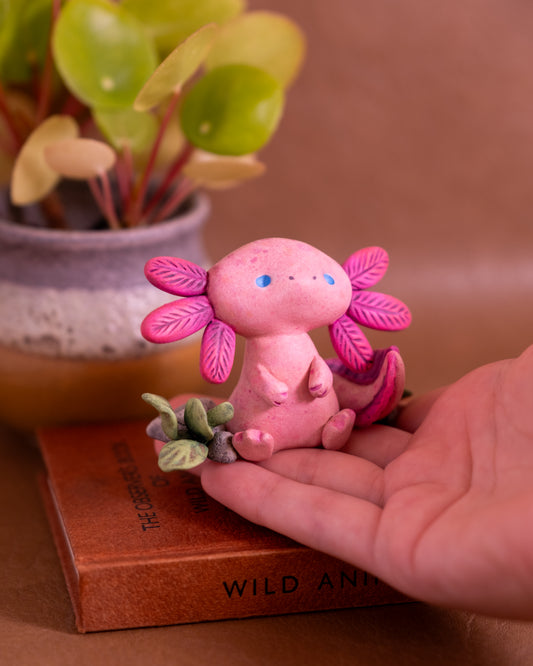 Axolotl Figurine in Polymer Clay