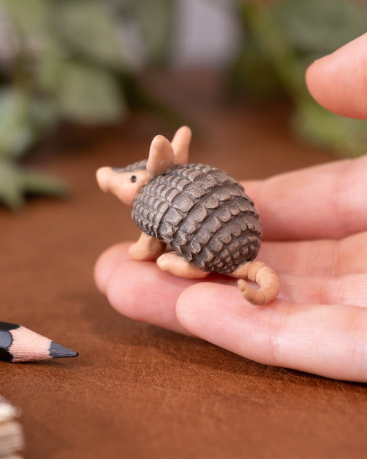 Armadillo Figurine in Polymer Clay