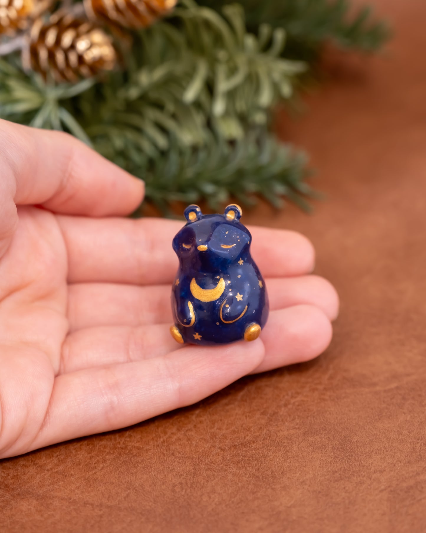 Galaxy Bear Figurine in Polymer