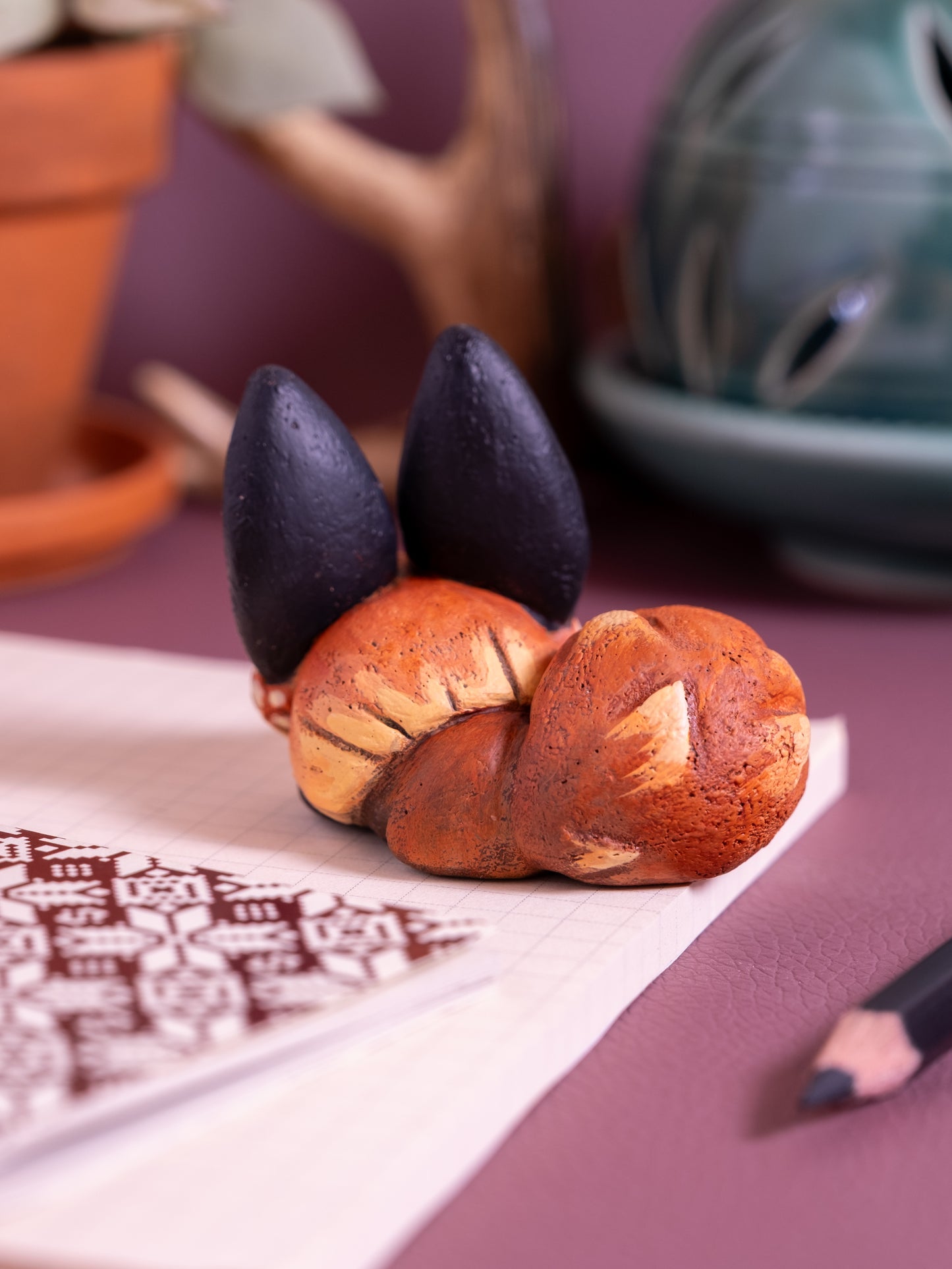 Red Fox Figurine in Polymer Clay