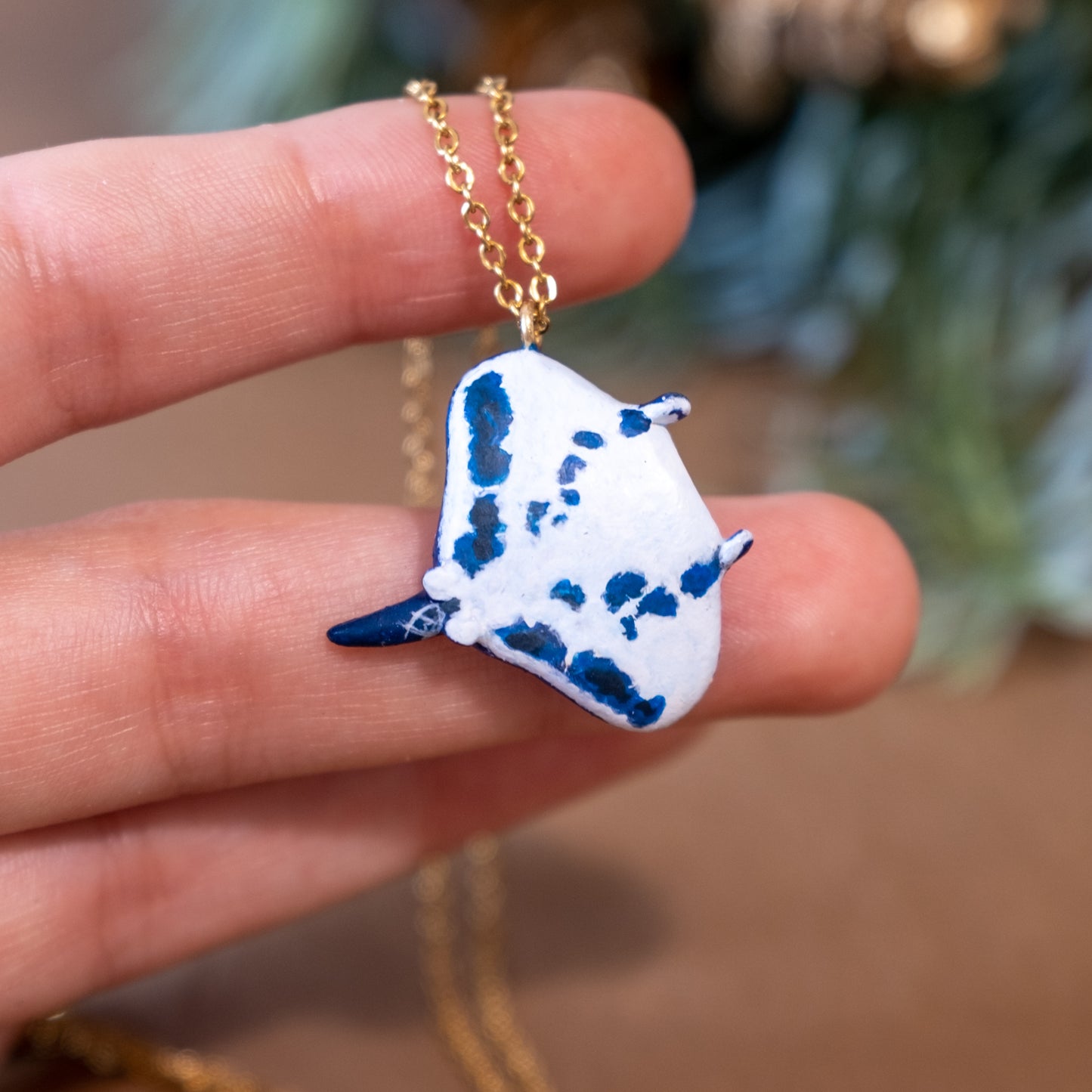 Manta Ray Necklace in Polymer Clay