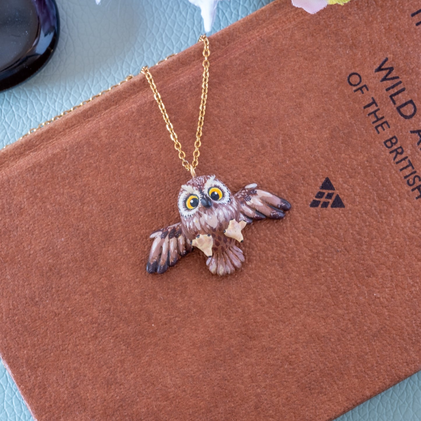Owl Necklace in Polymer Clay