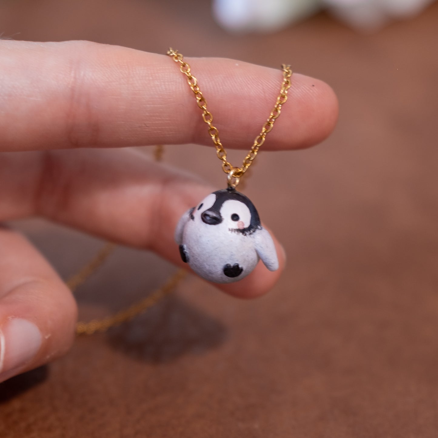 Penguin Necklace in Polymer Clay