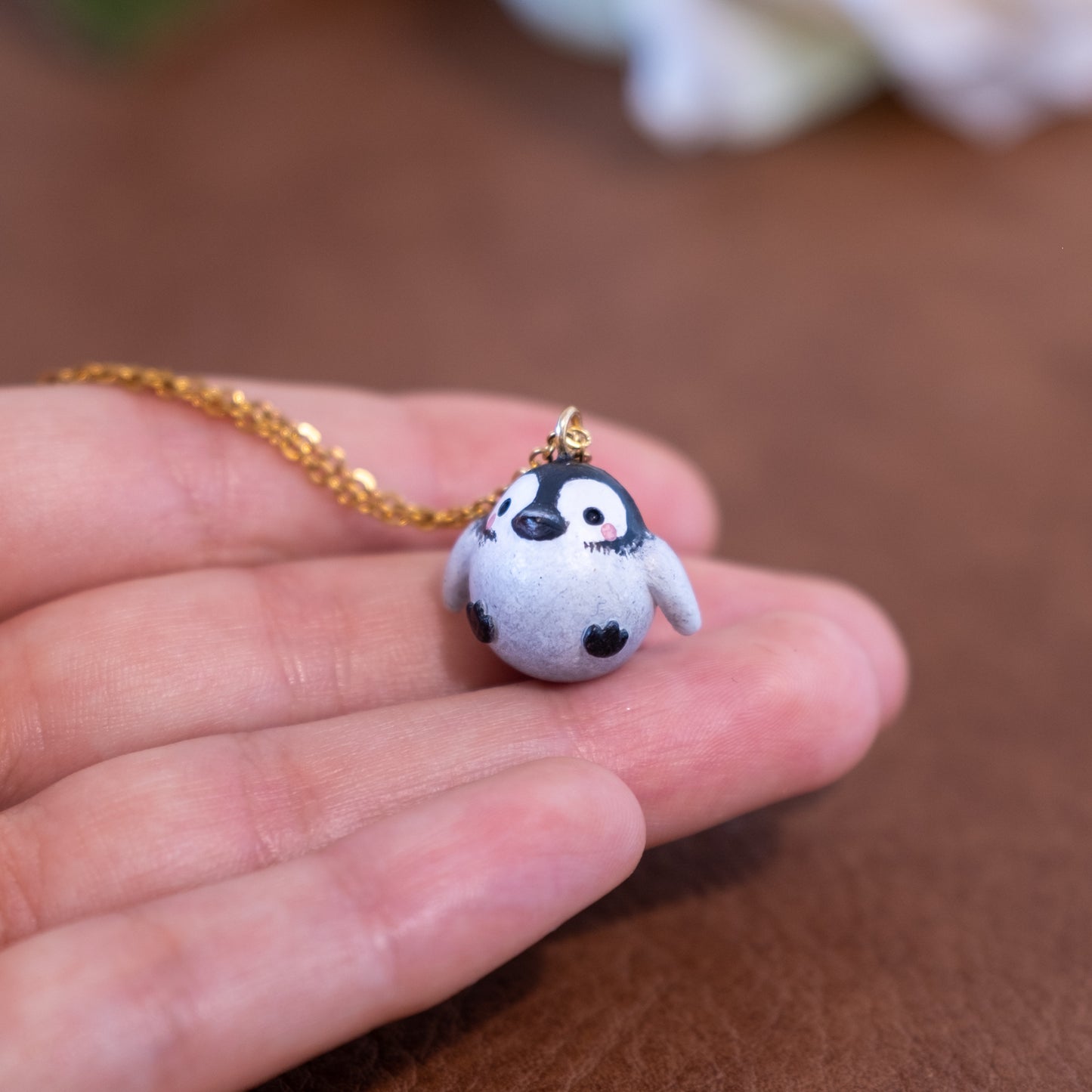 Penguin Necklace in Polymer Clay