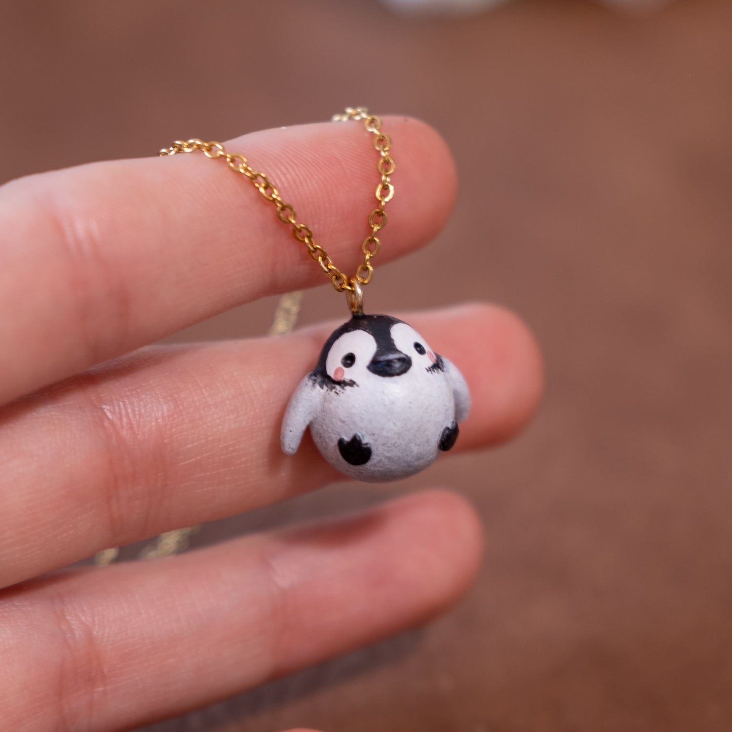 Penguin Necklace in Polymer Clay
