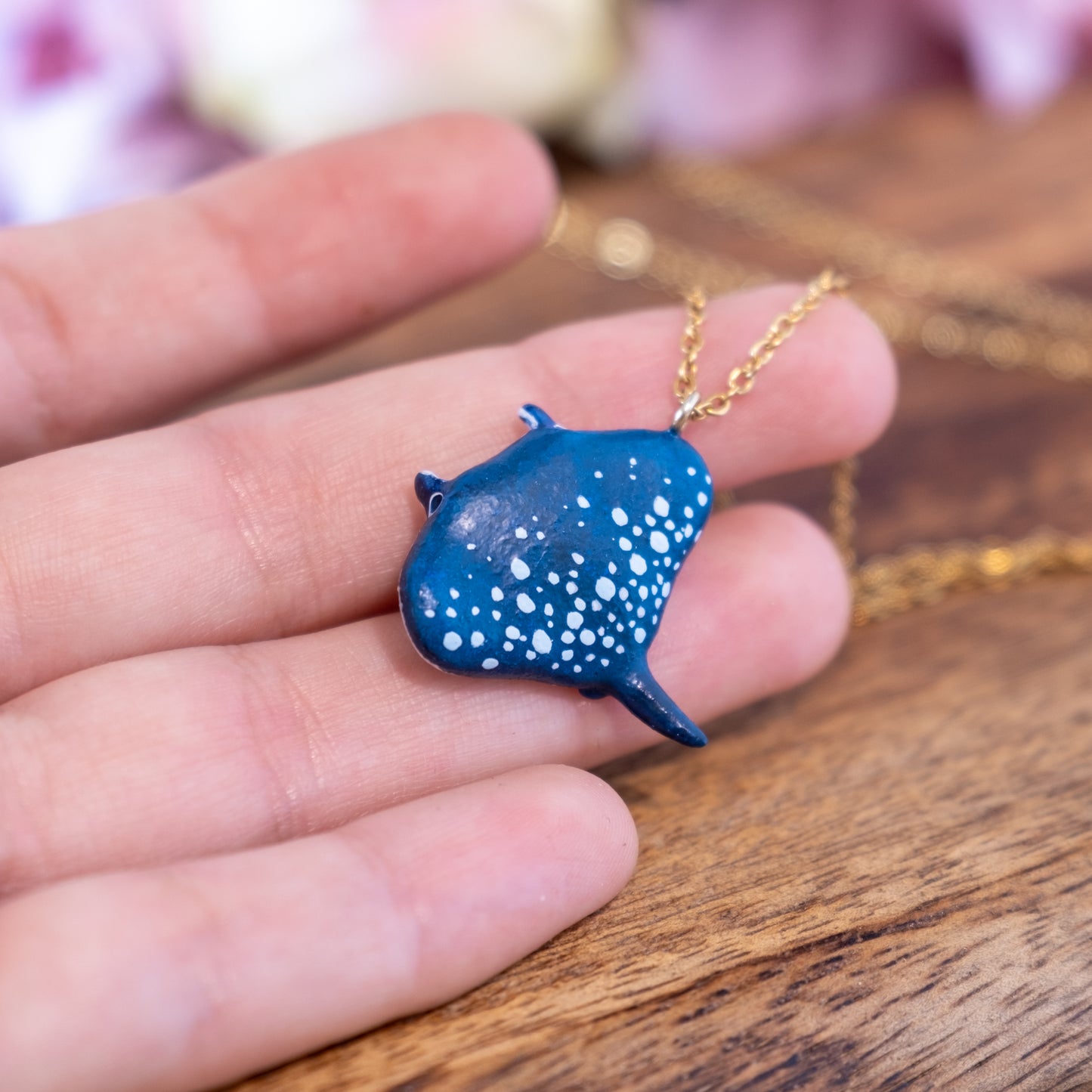 Manta Ray Necklace in Polymer Clay