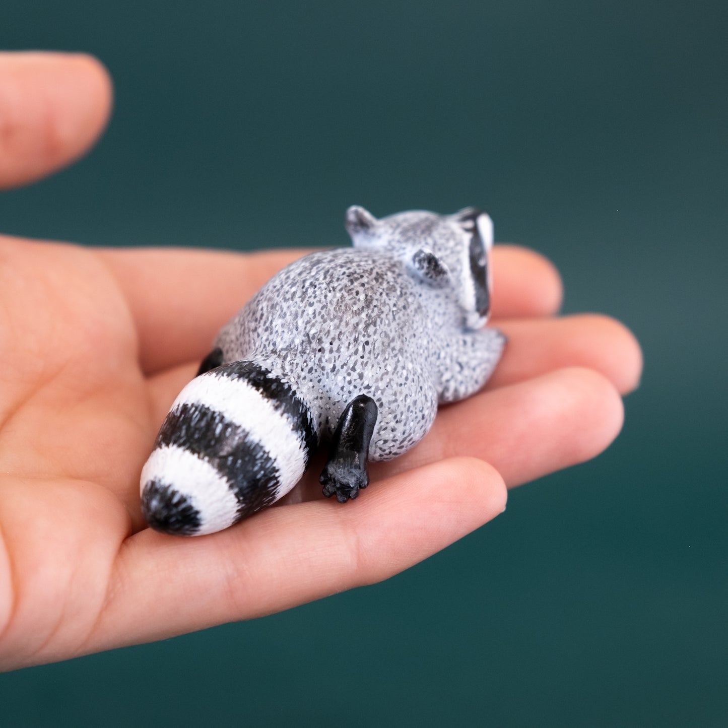 Raccoon Figurine in Polymer Clay