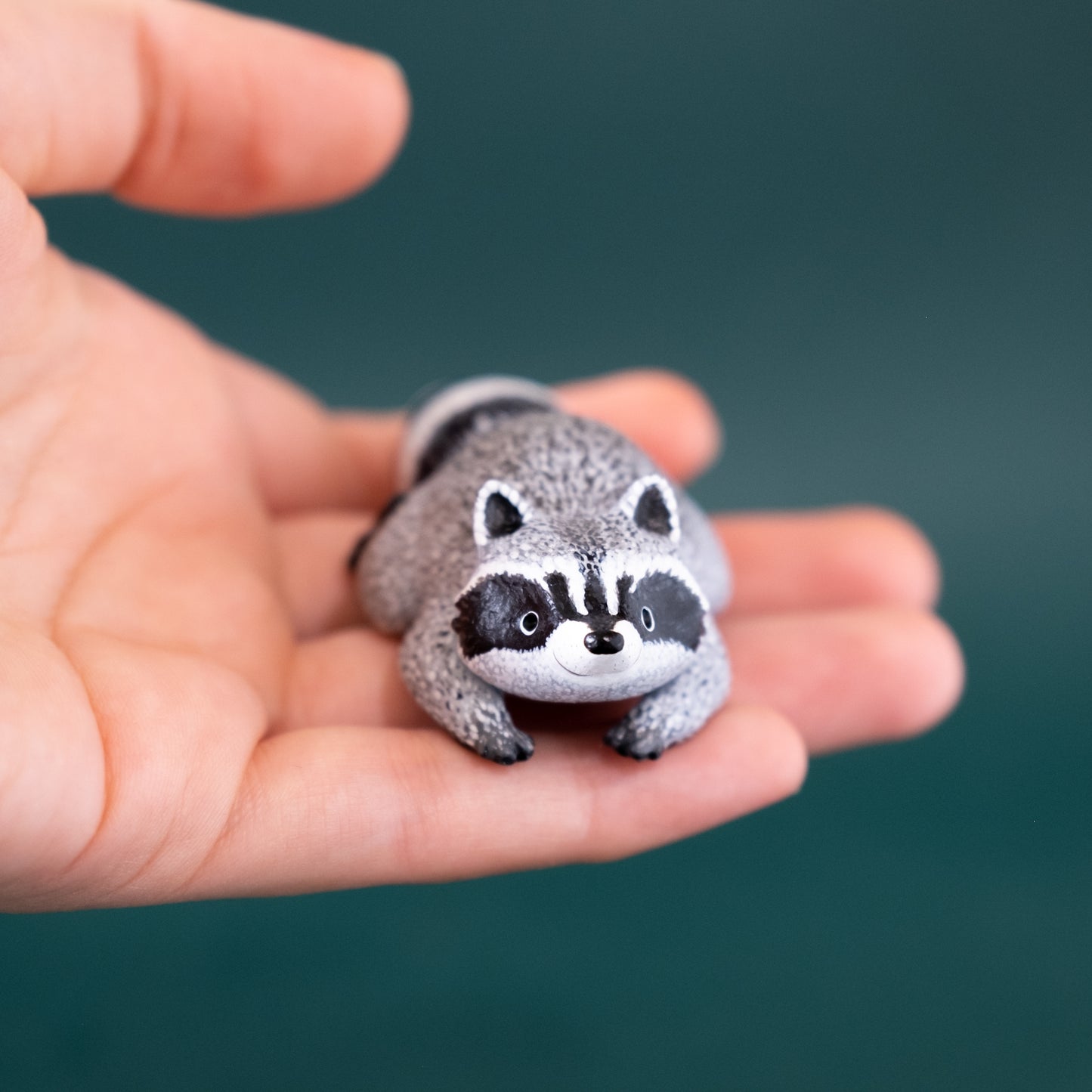 Raccoon Figurine in Polymer Clay