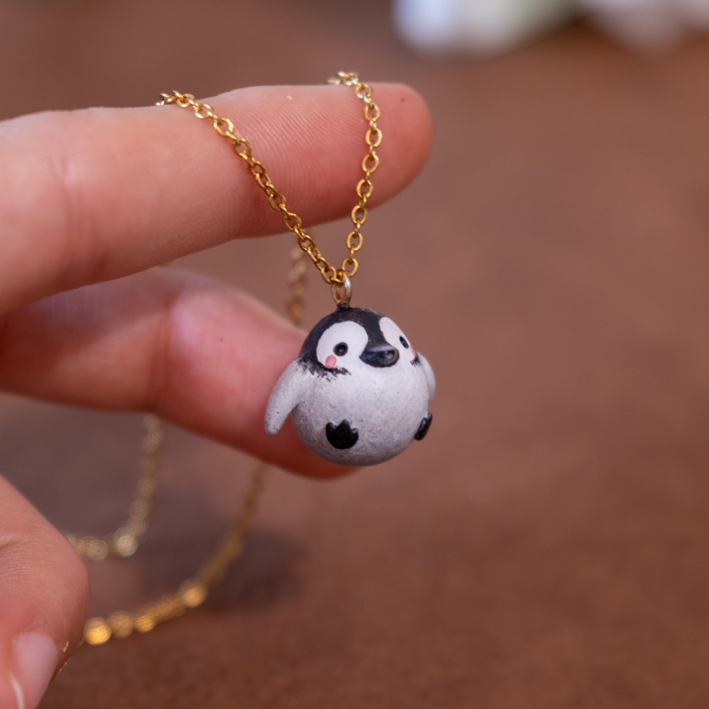 Penguin Necklace in Polymer Clay