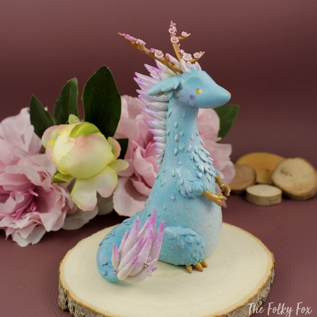 Sakura Dragon in Polymer Clay - The Folky Fox
