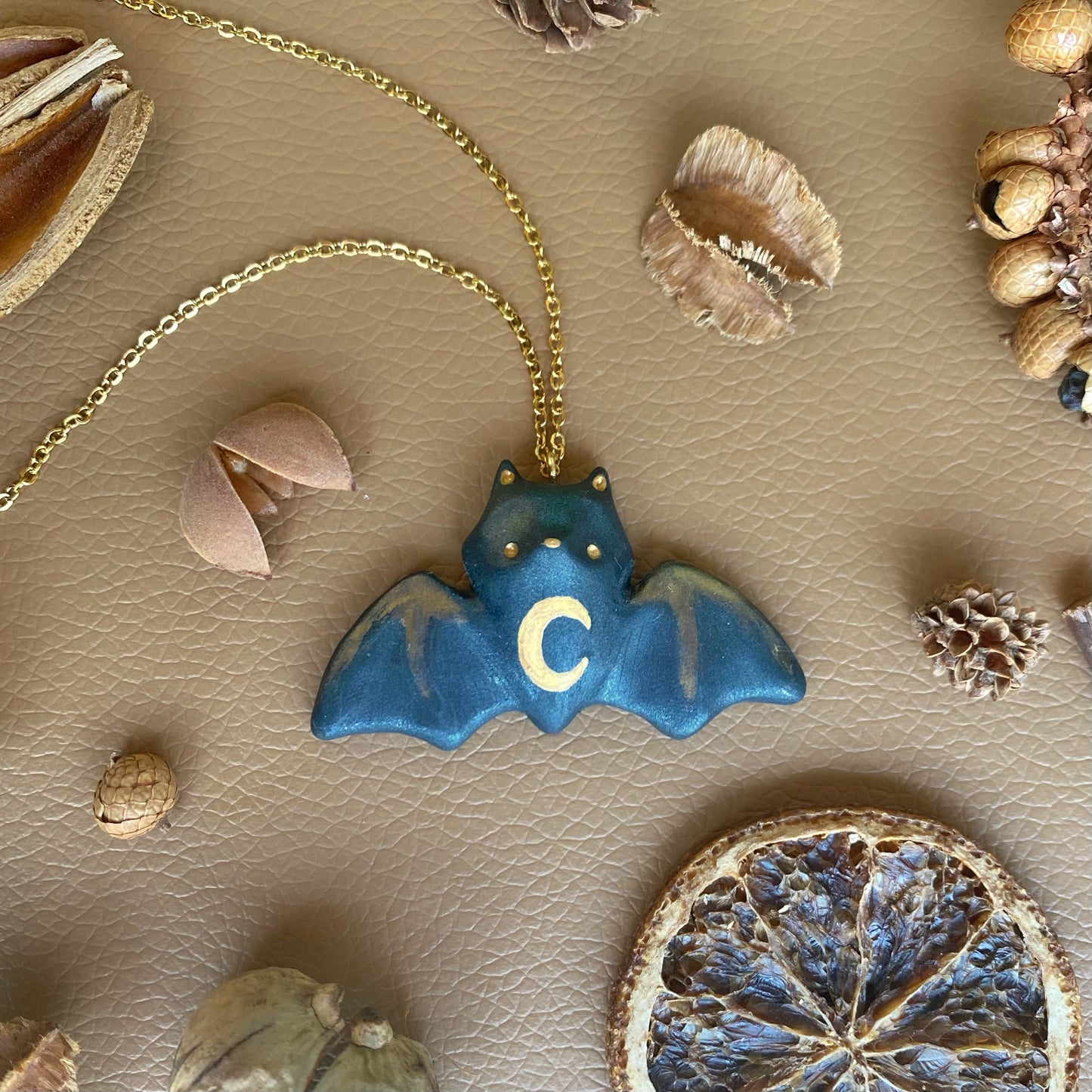 Flying Fox Necklace in Polymer Clay